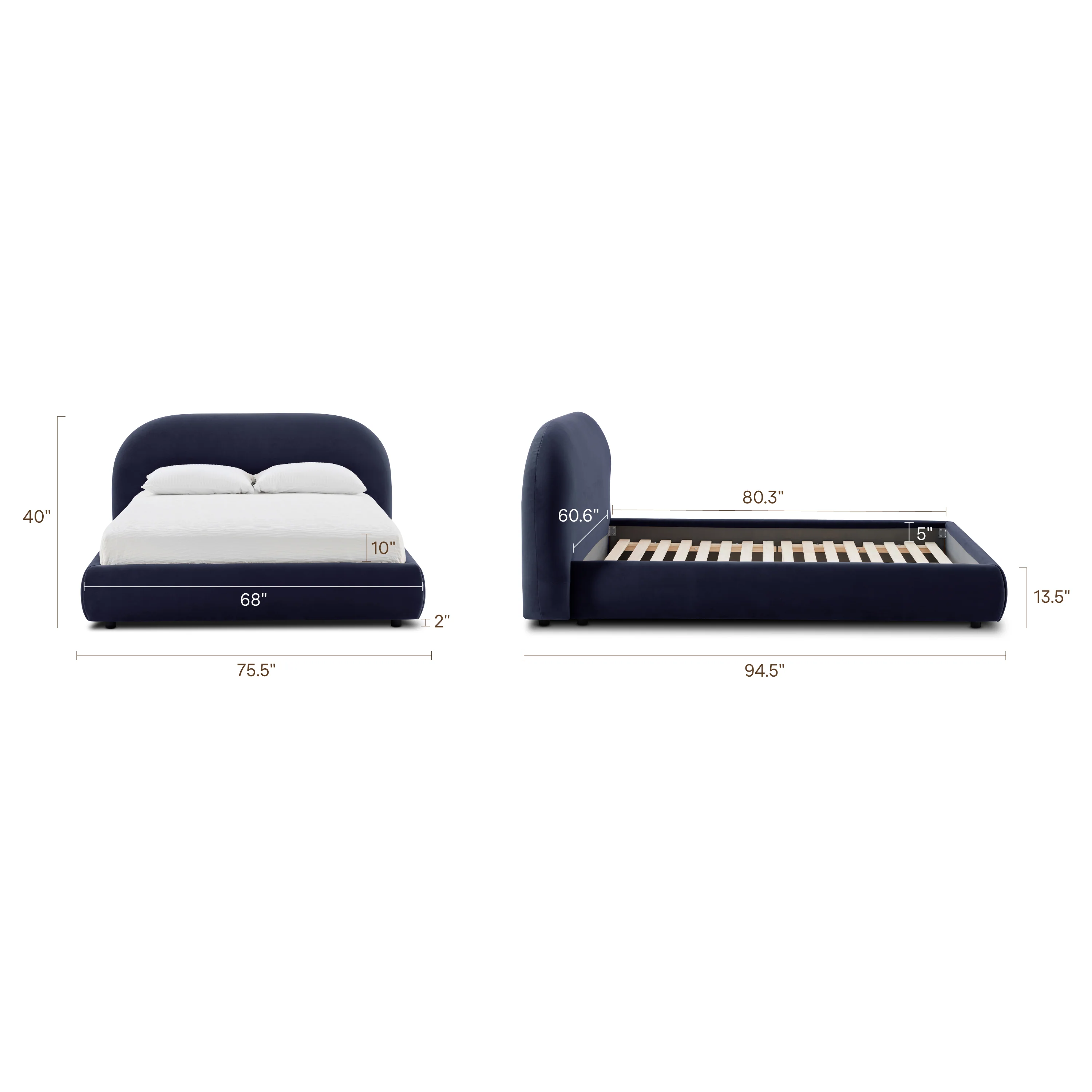 Genoa Bed | Ink Blue | Queen - Image 16