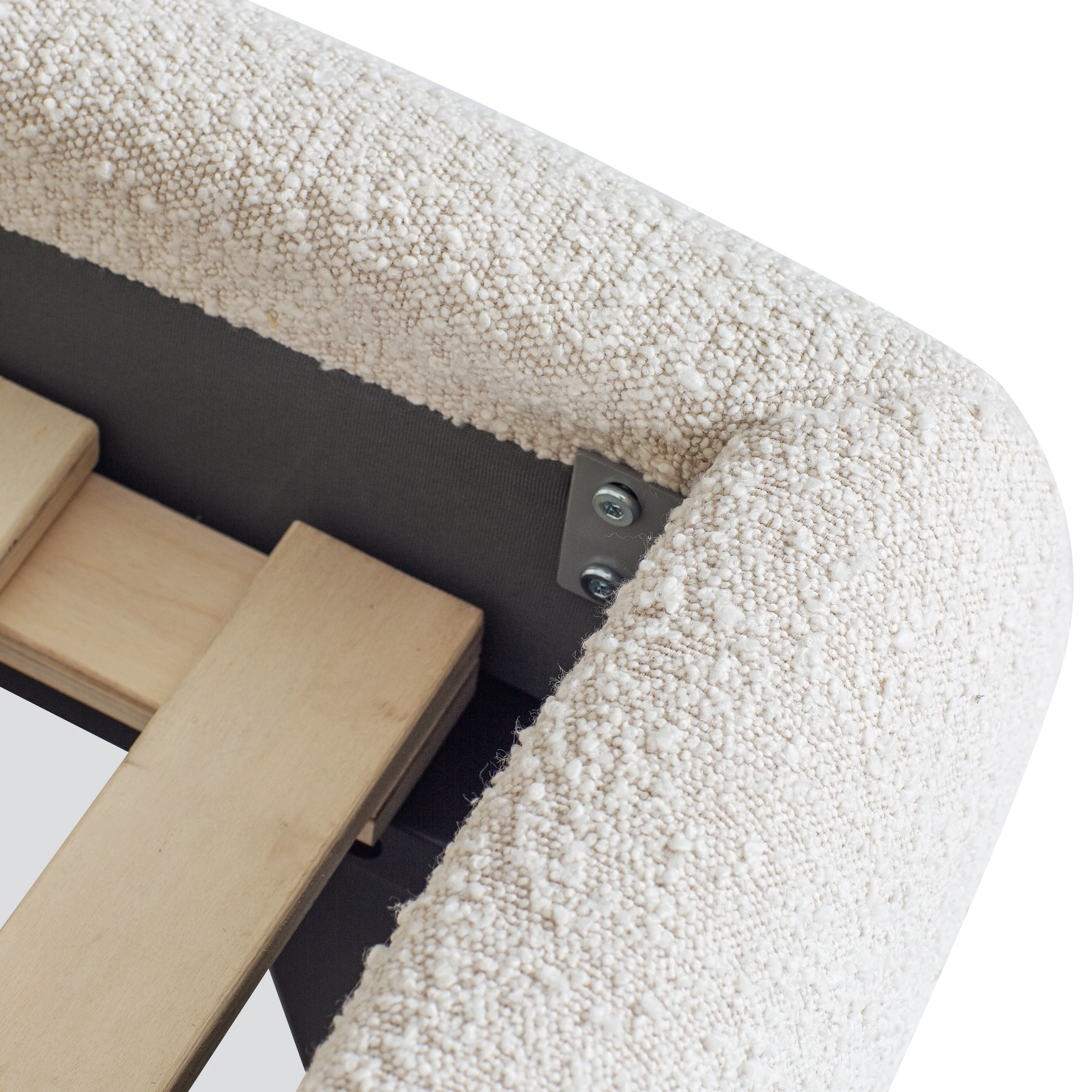 Genoa Bed | Crema White Boucle | Queen - Image 11