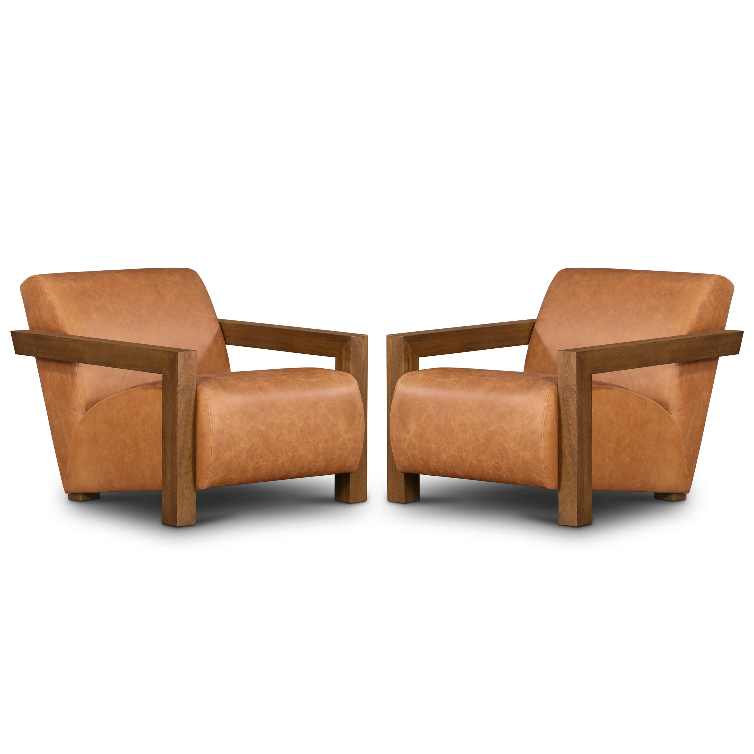 Giza Leather Lounge Chair 2.0 | Cognac Tan | Set of 2 - Image 4