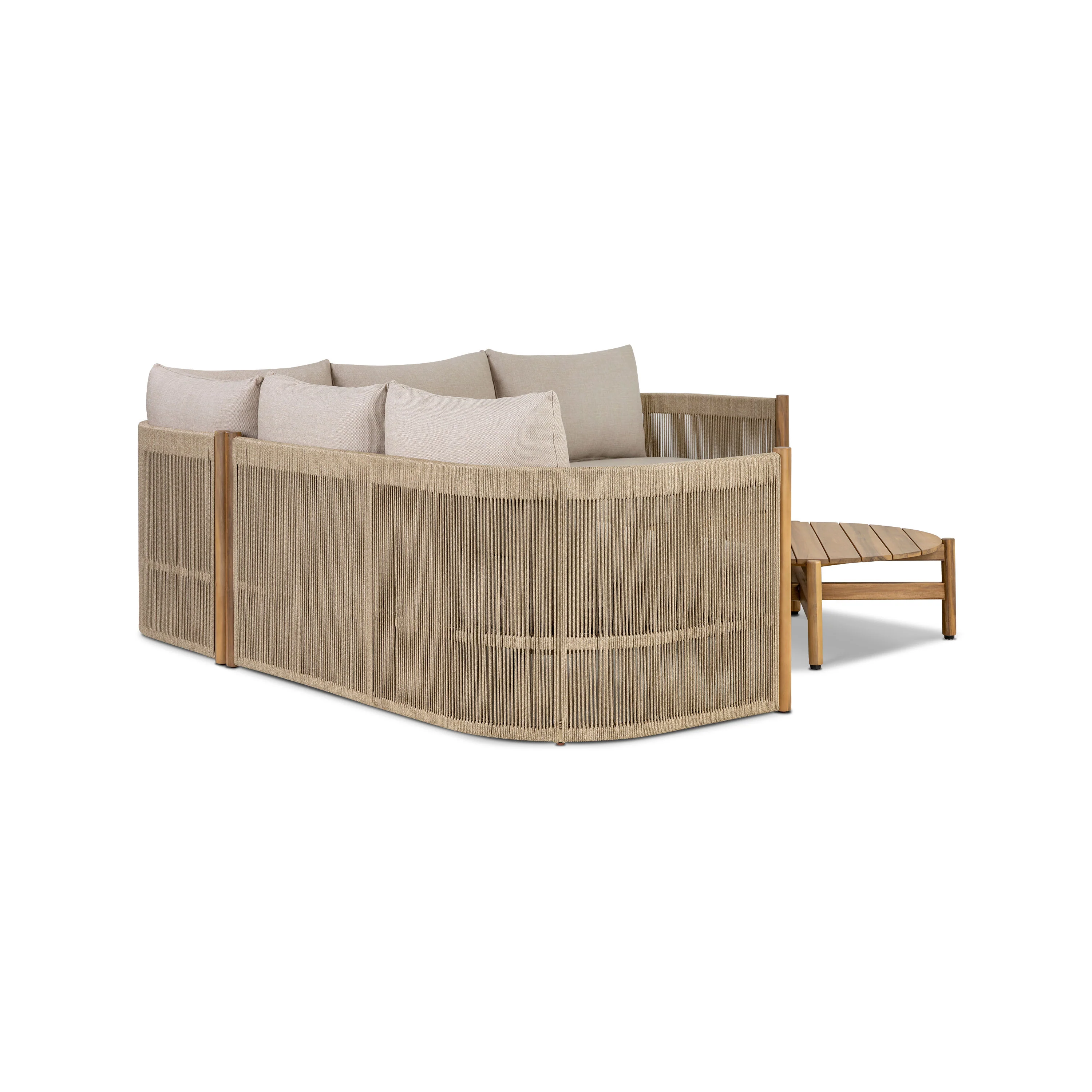 Gomera Outdoor Corner Set with Coffee Table | Natural Beige - Image 5