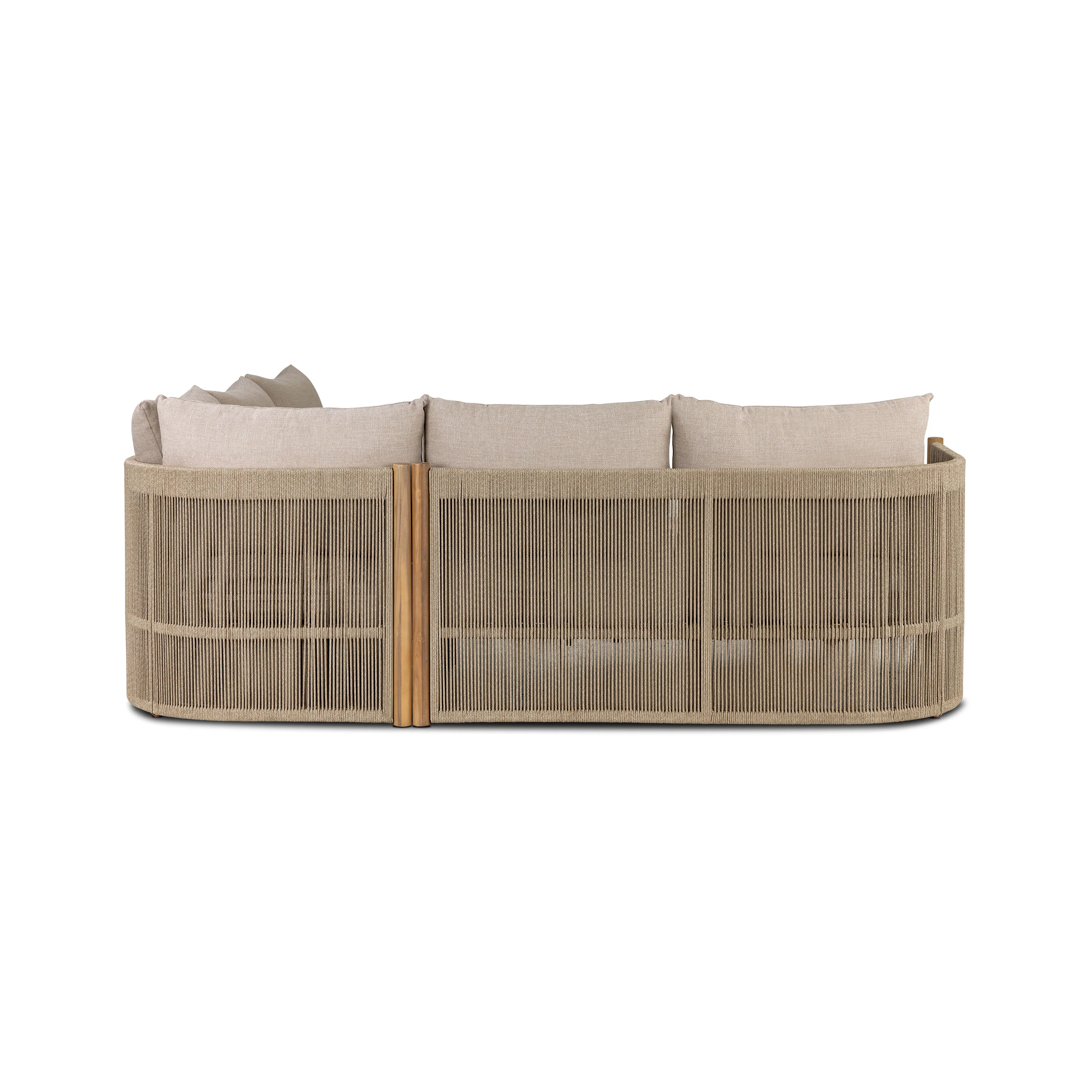 Gomera Outdoor Corner Set with Coffee Table | Natural Beige - Image 6