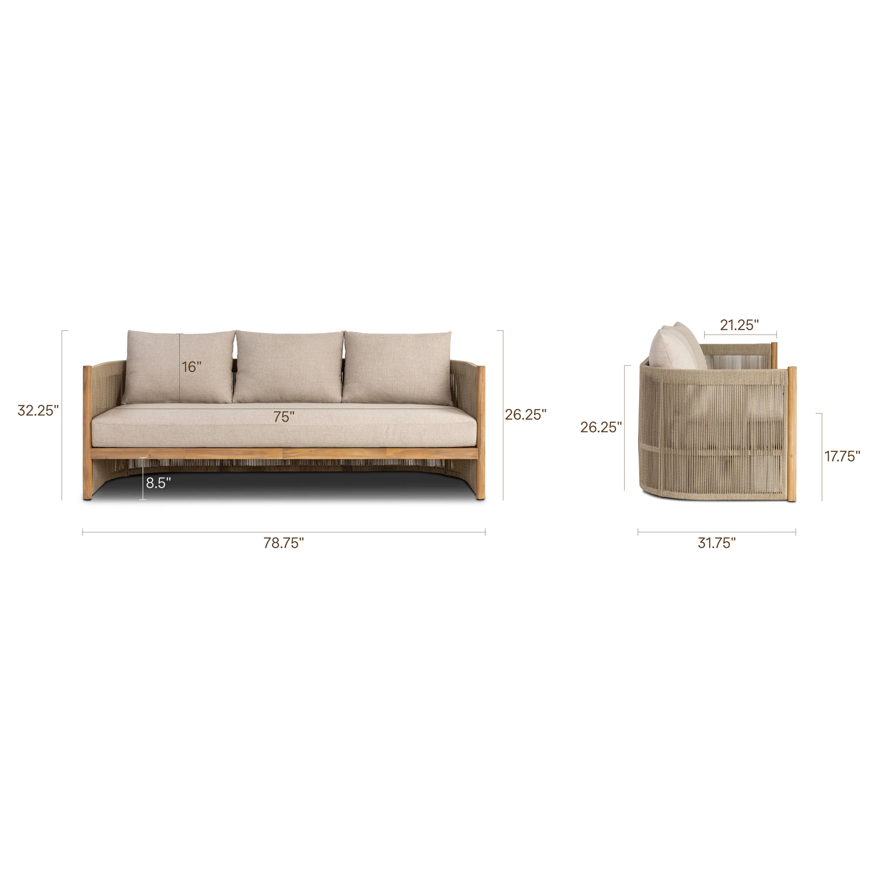 Gomera Outdoor Lounge Set | Natural Beige - Image 9