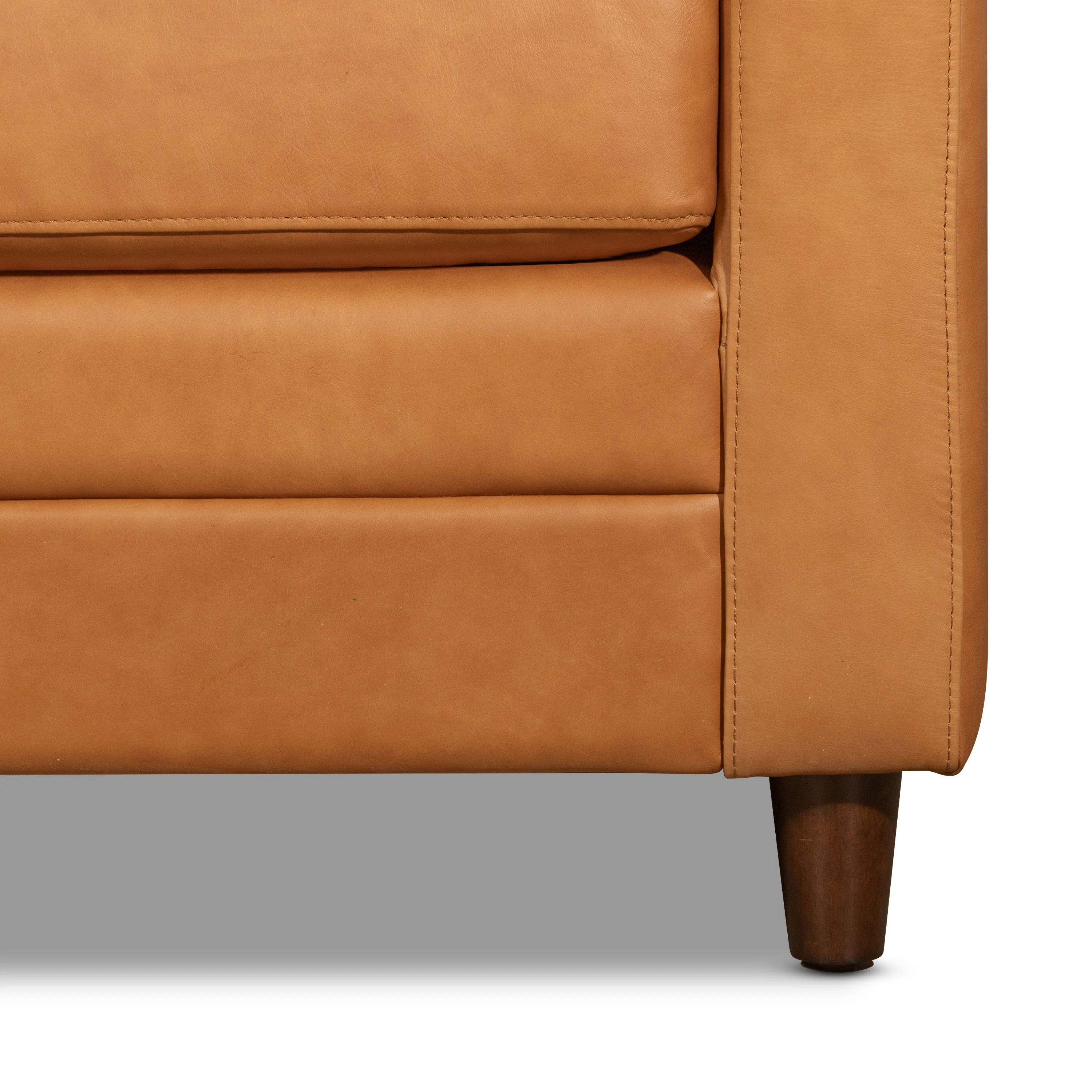 Harper 82" Leather Pull-Out Convertible Sleeper Sofa | Cognac Tan - Image 20