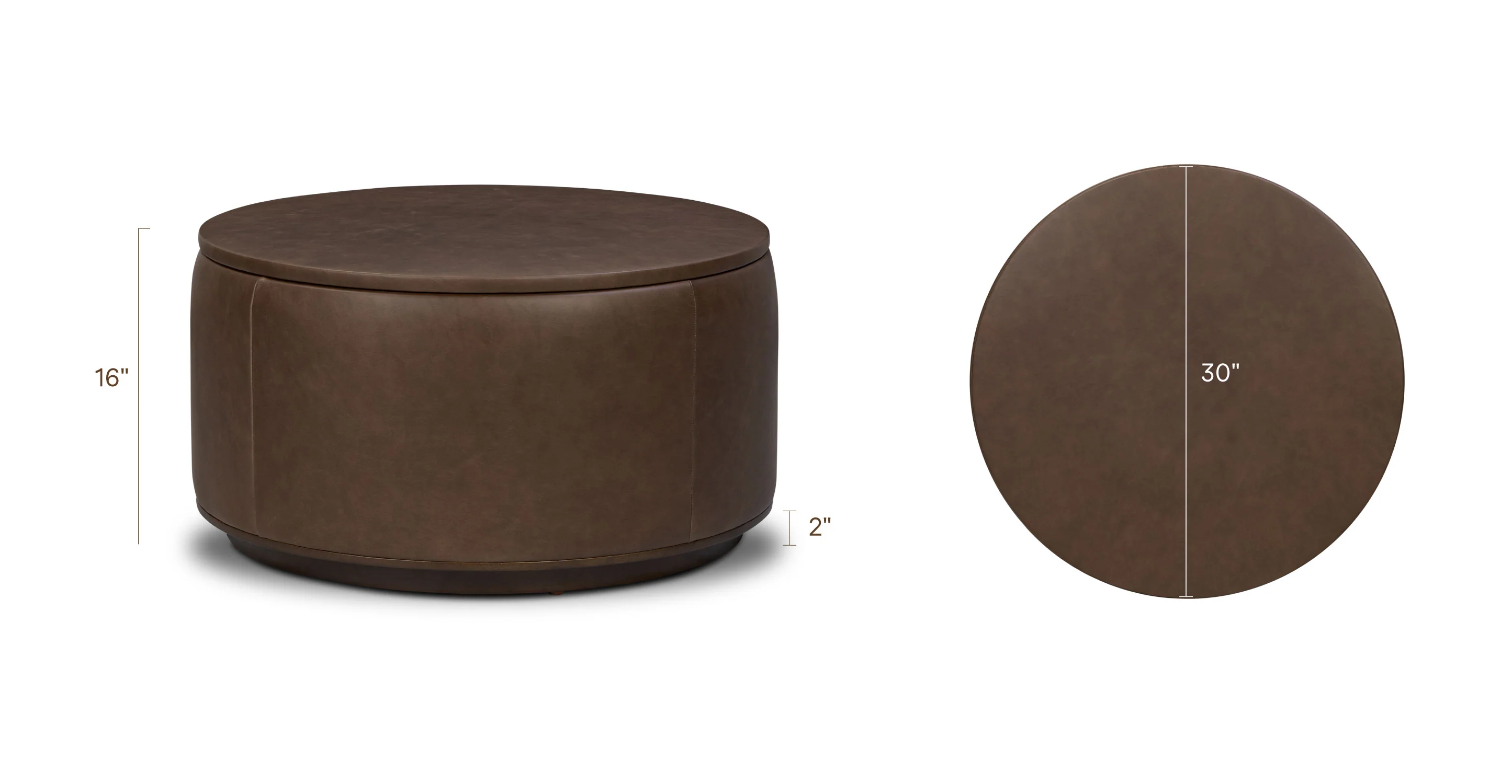 Herve Leather Storage Ottoman | Cocoa Brown - Image 21