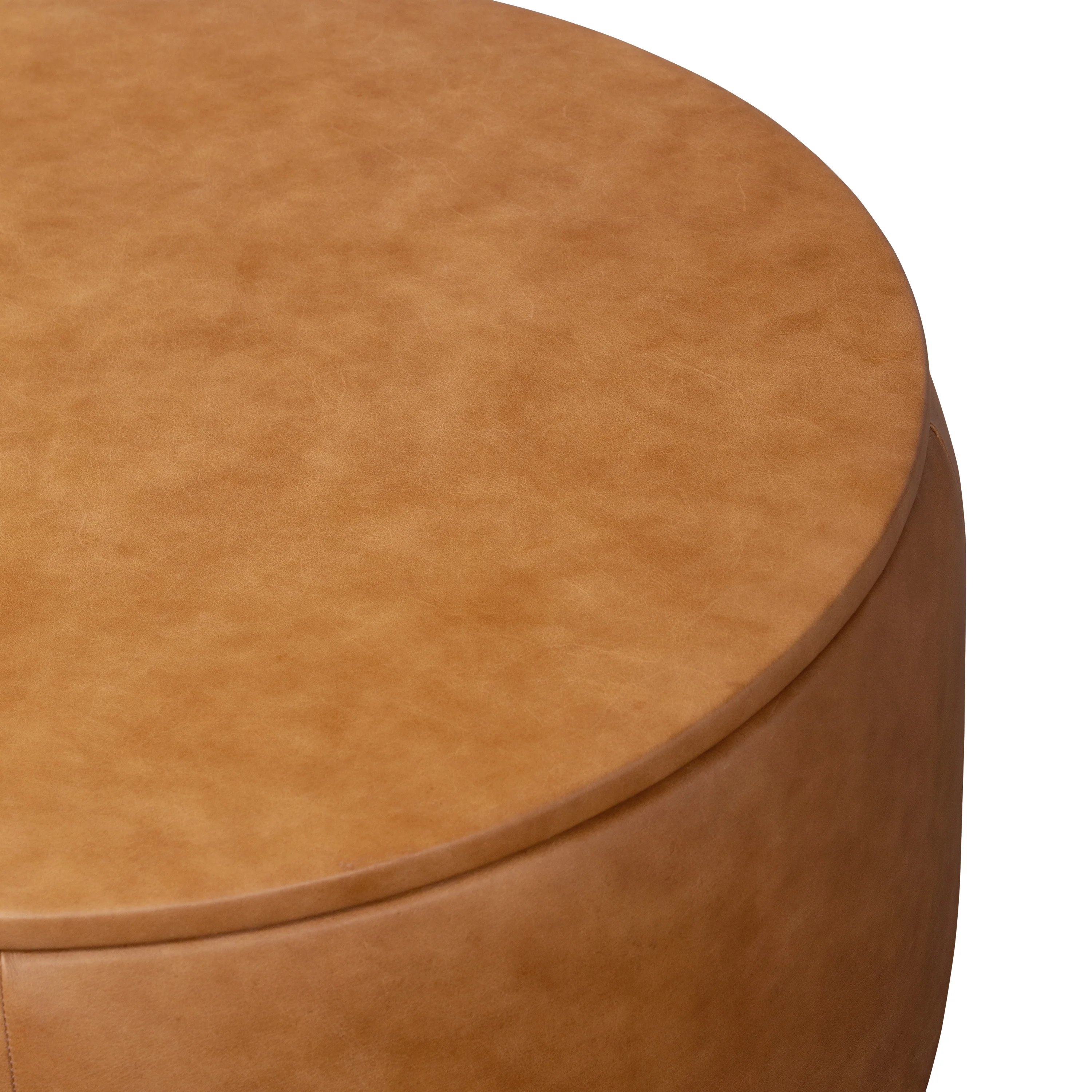 Herve Leather Storage Ottoman | Cognac Tan - Image 11