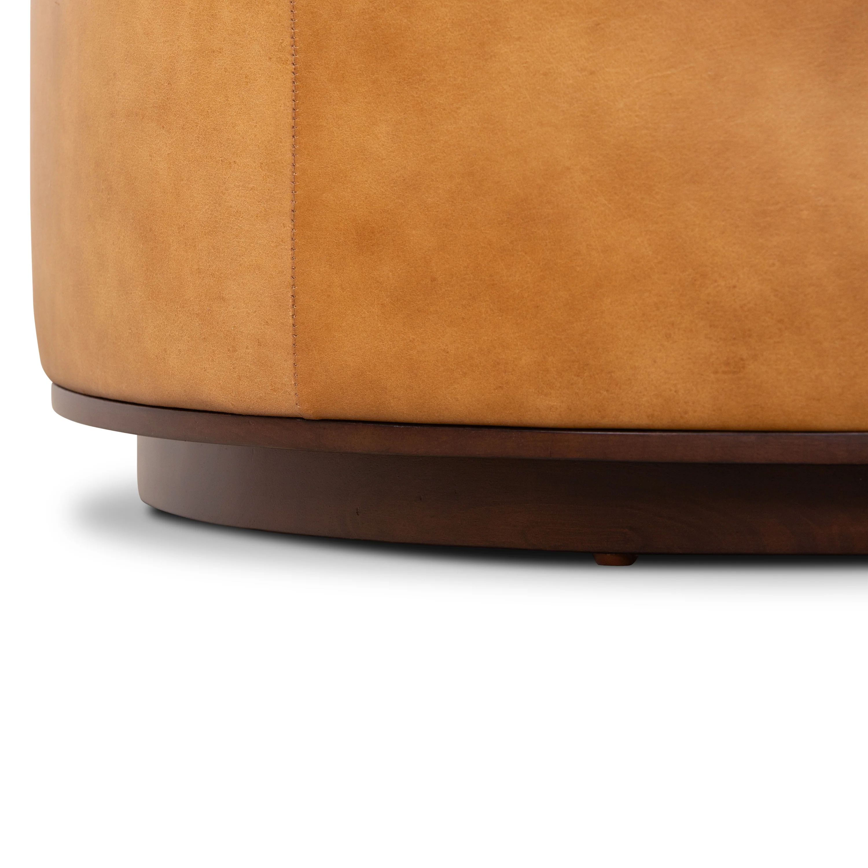 Herve Leather Storage Ottoman | Cognac Tan - Image 13