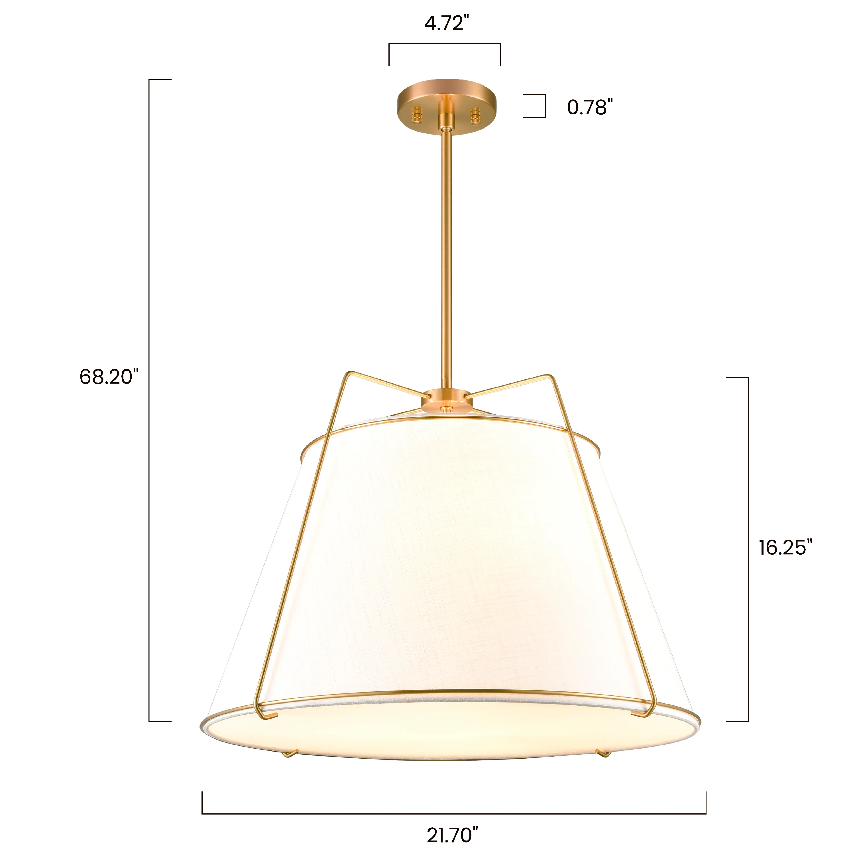 Lise 22" Chandelier | Antique Brass/White - Image 18