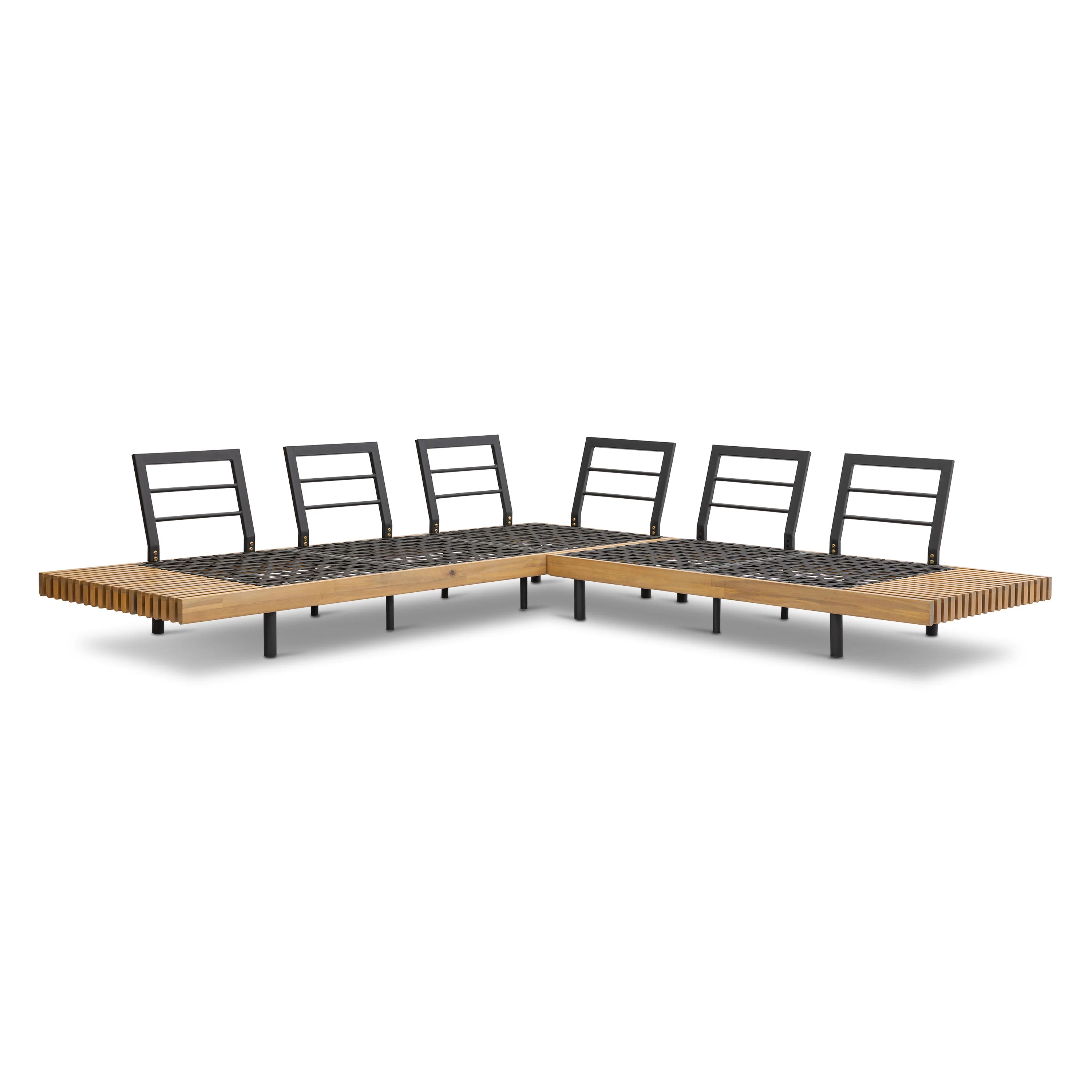 Lobos Outdoor Corner Sectional with Coffee Table | Medium Grey - Image 5