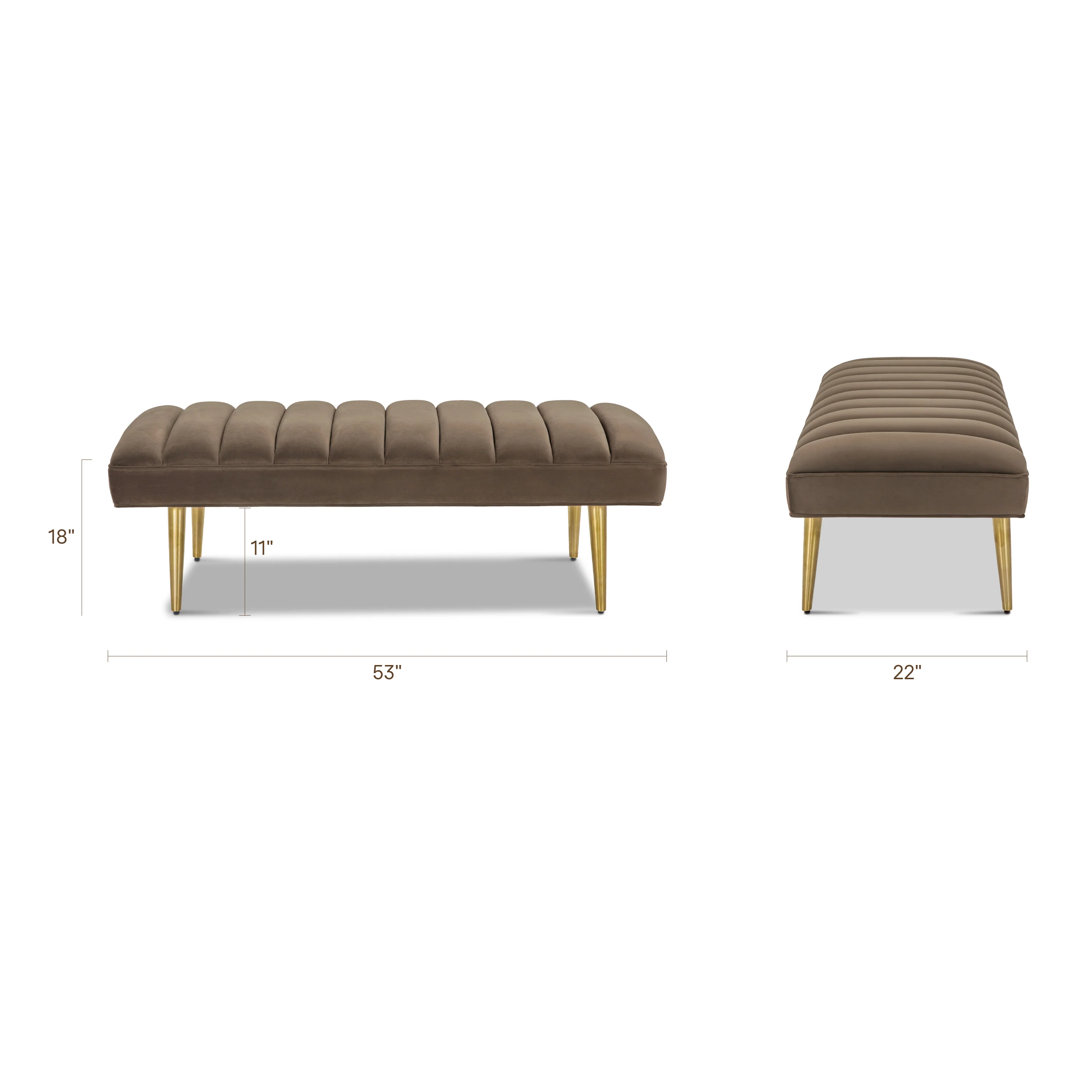 Lorna 52.5" Bench | Serene Brown - Image 9