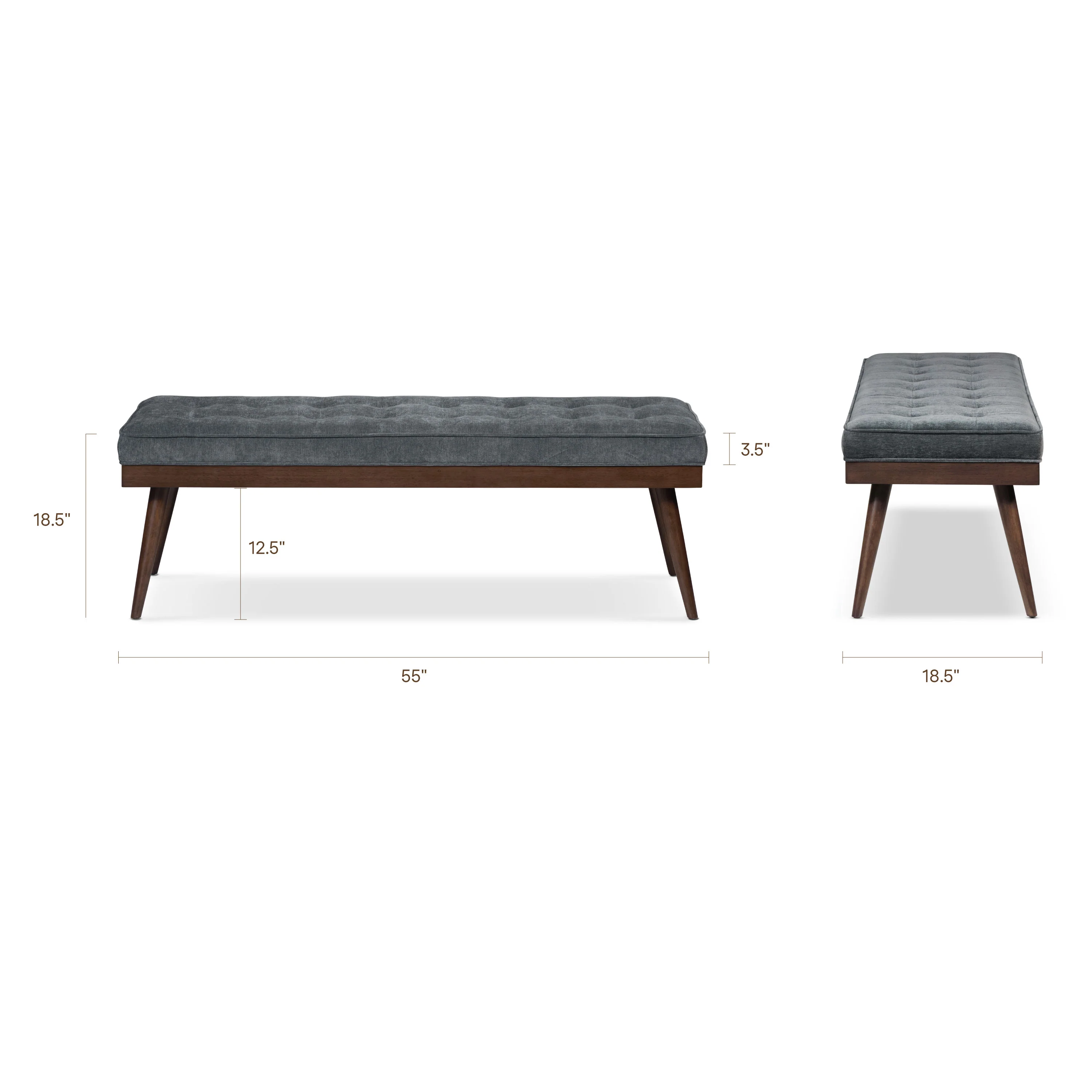 Luca Fabric Bench | Boreal Blue - Image 10