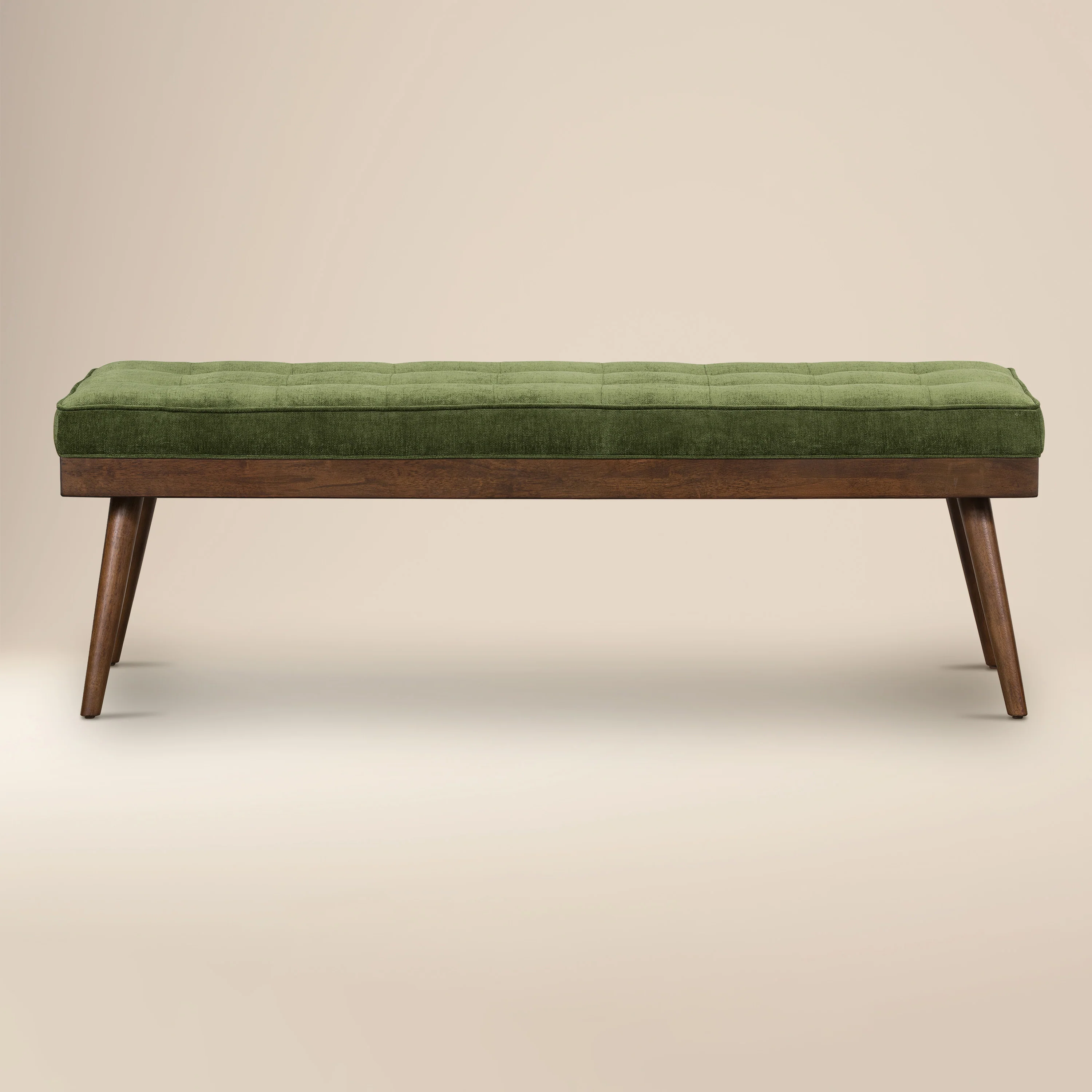 Luca Fabric Bench | Distressed Green