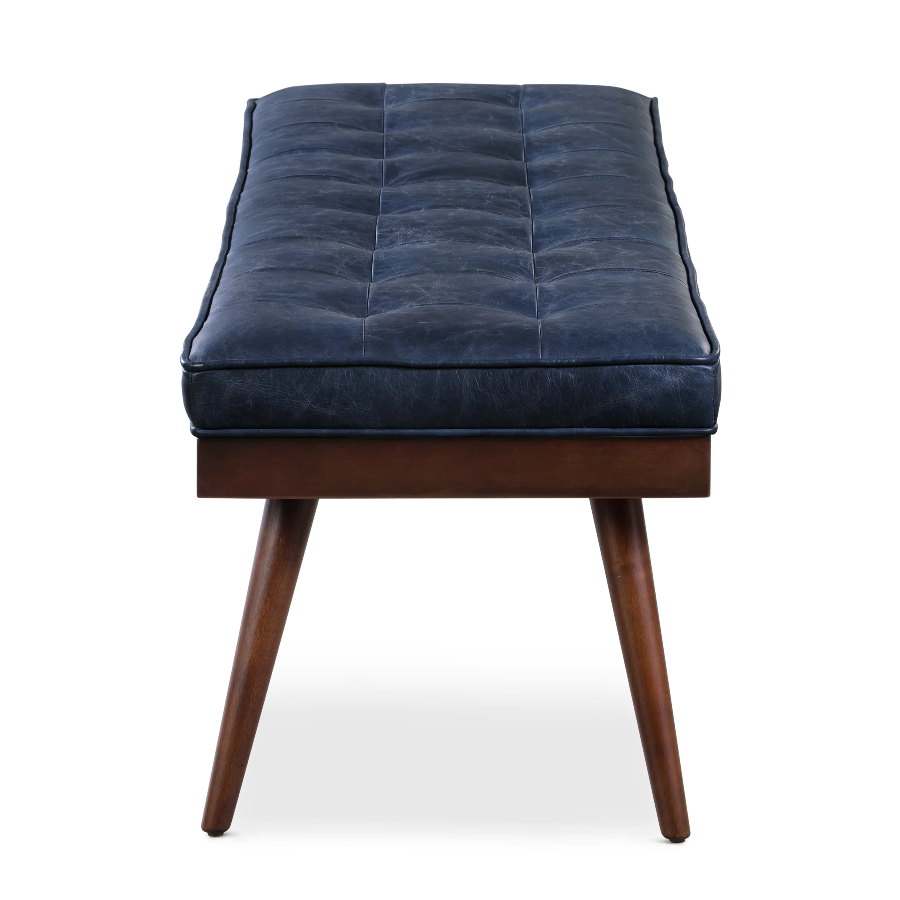Luca Leather Bench | Midnight Blue - Image 5