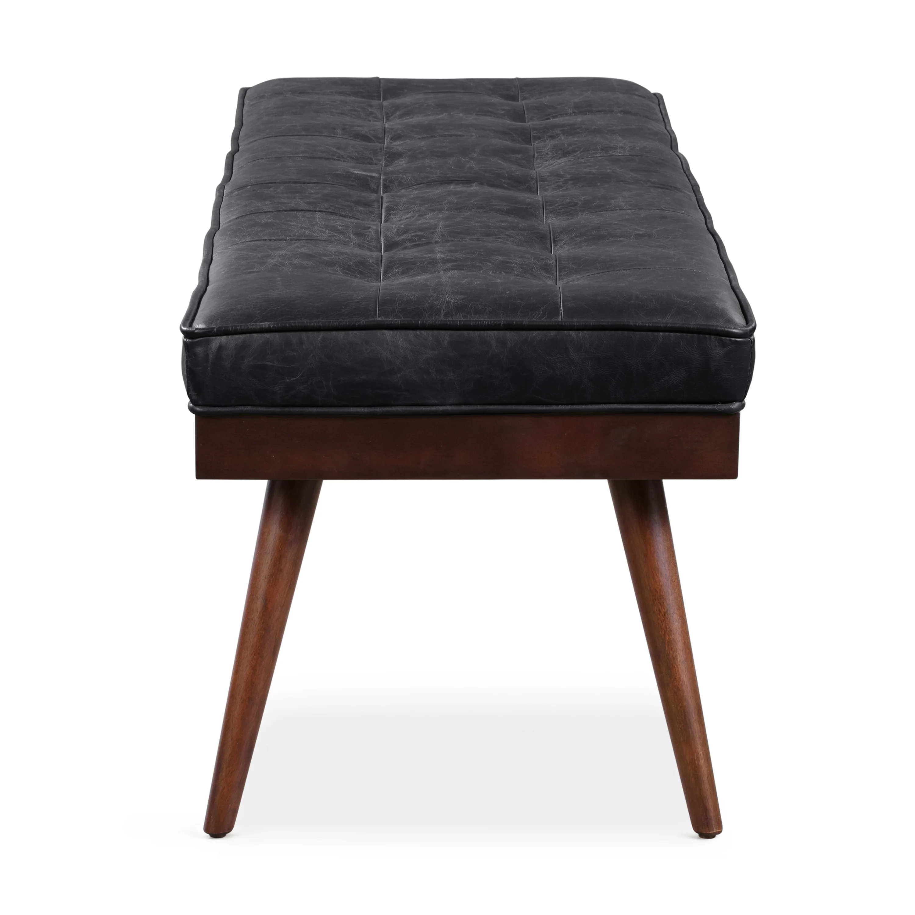 Luca Leather Bench | Onyx Black - Image 6