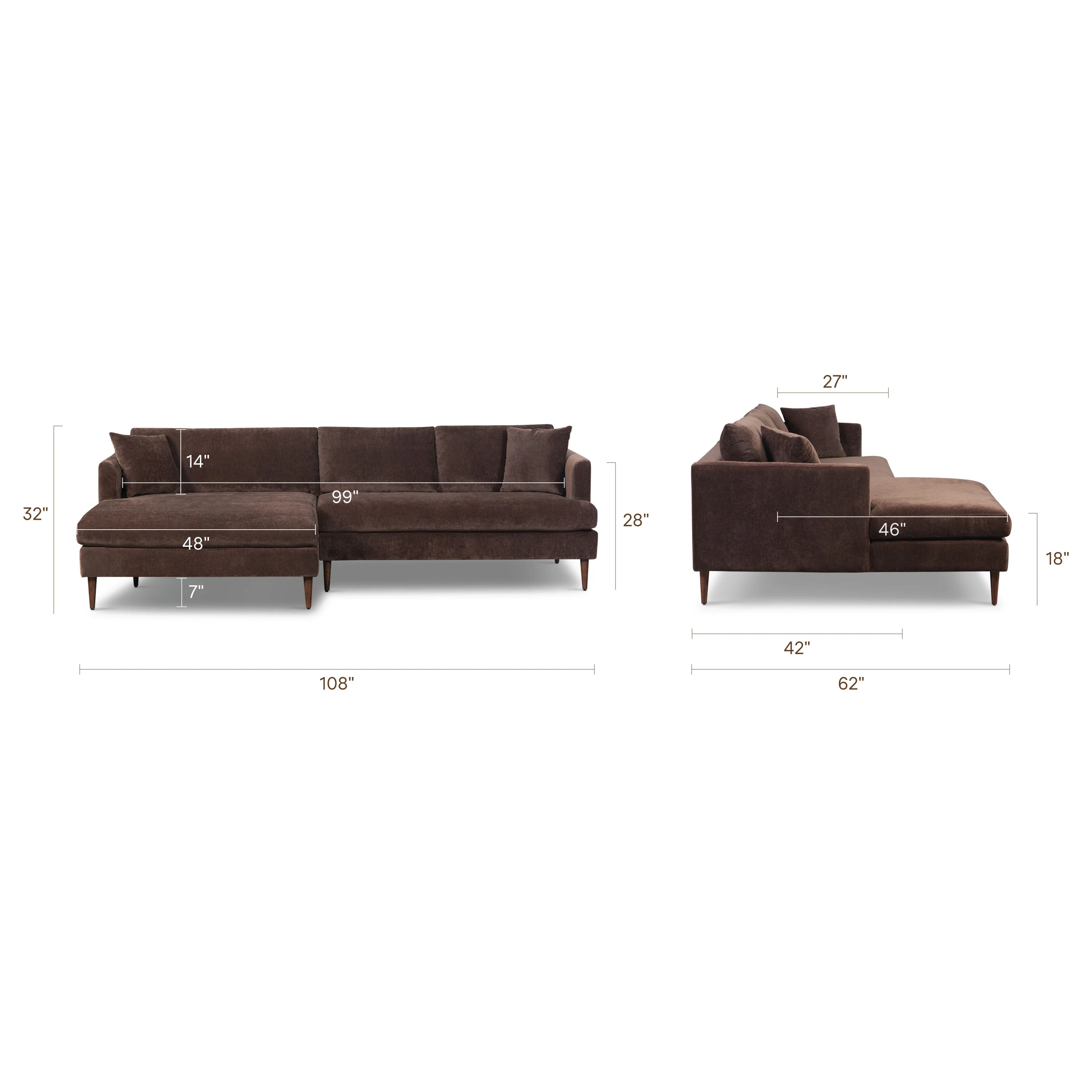 Lucerne Left-Facing Sectional with Extra-Wide Chaise | Sable Brown - Image 14