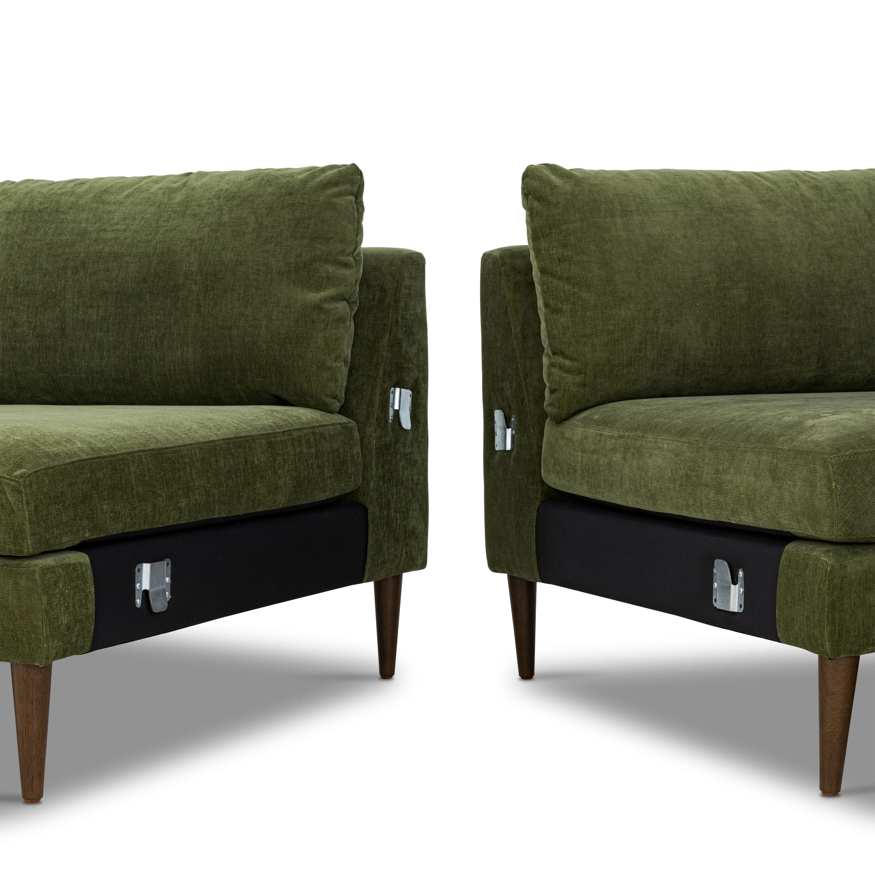 Lucerne Right-Facing Bumper Chaise Sectional | Distressed Green - Image 15