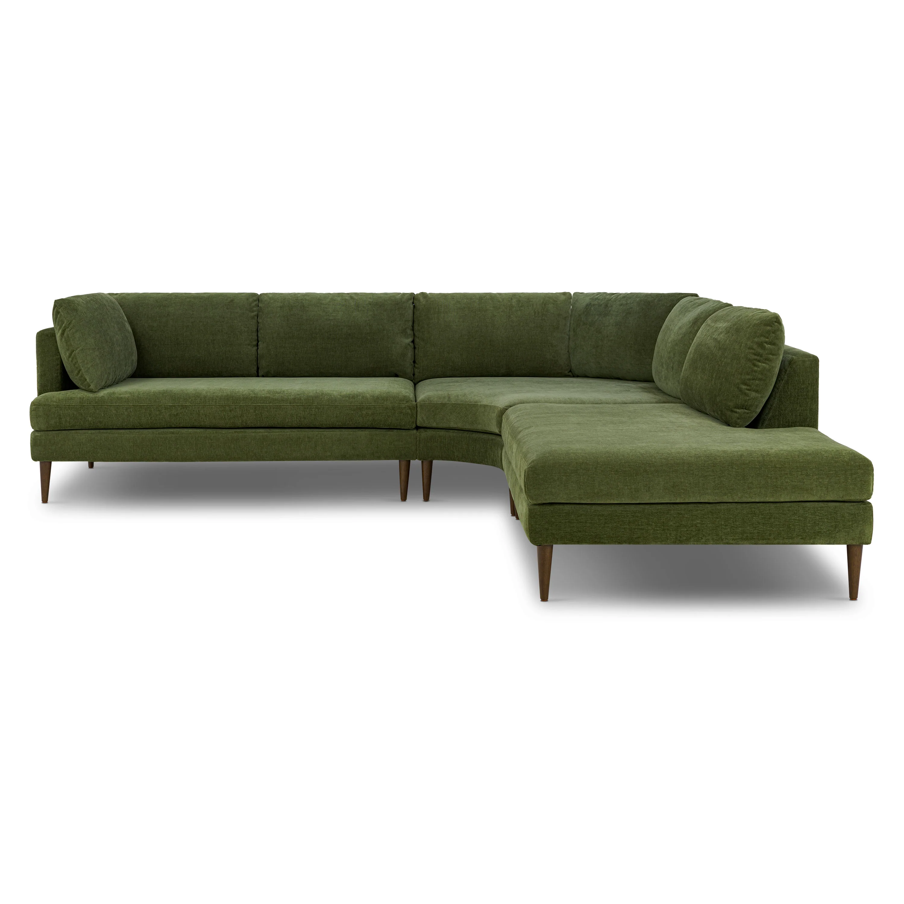 Lucerne Right-Facing Bumper Chaise Sectional | Distressed Green - Image 4