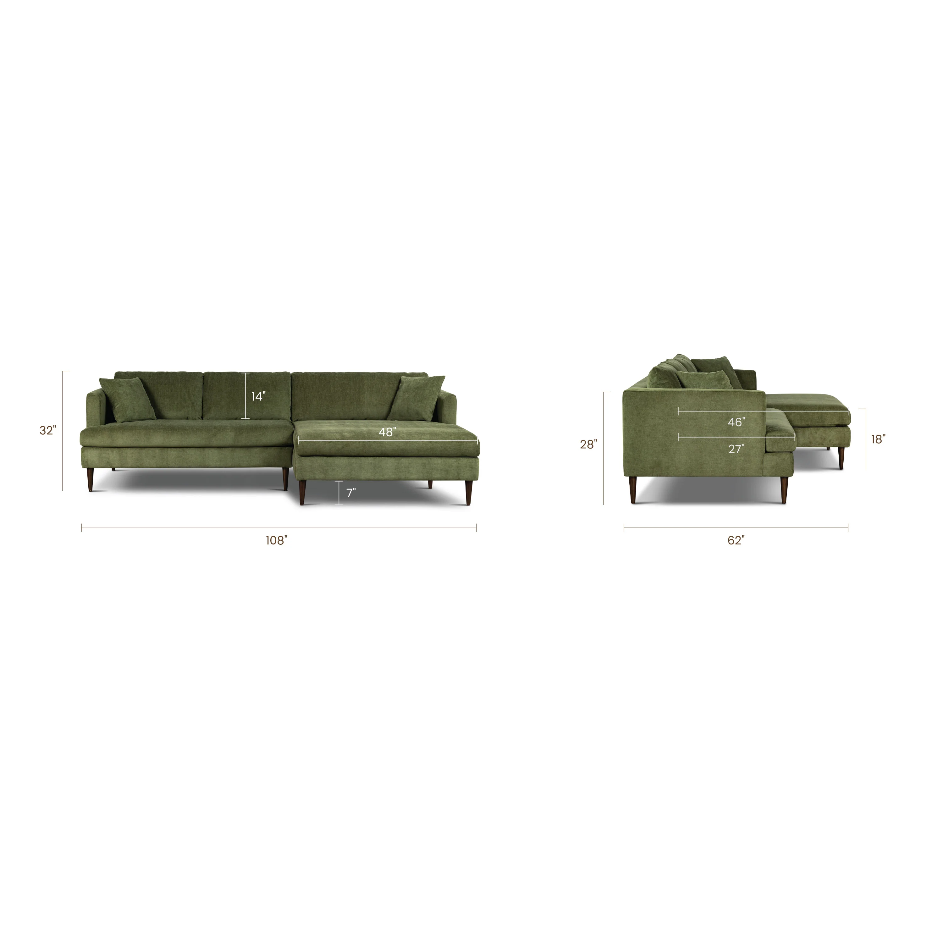 Lucerne Right-Facing Sectional with Extra-Wide Chaise | Distressed Green - Image 17