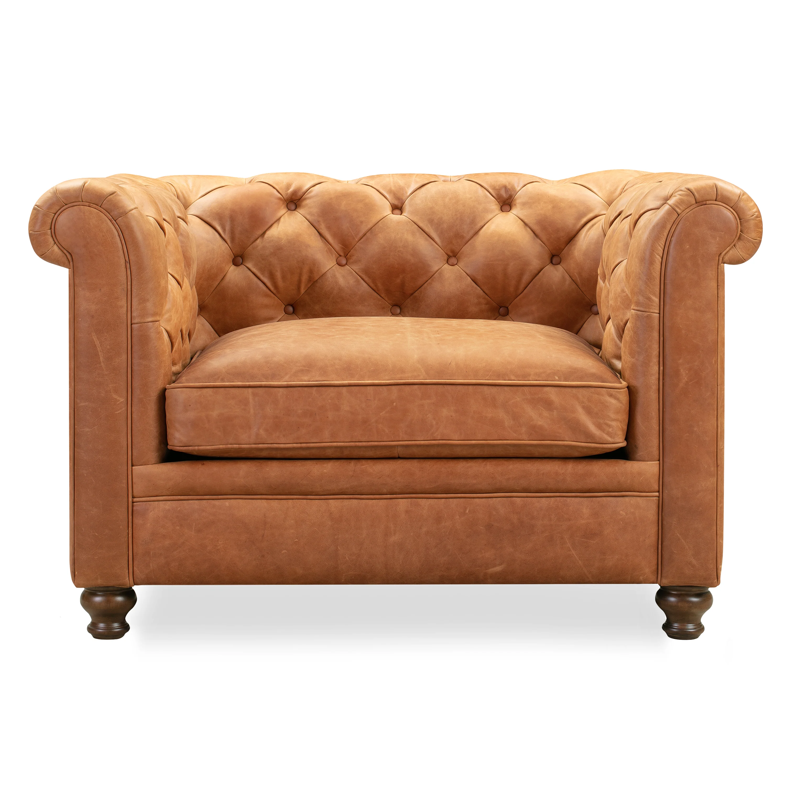 Lyon Leather Lounge Chair | Cognac Tan | Set of 2 - Image 5