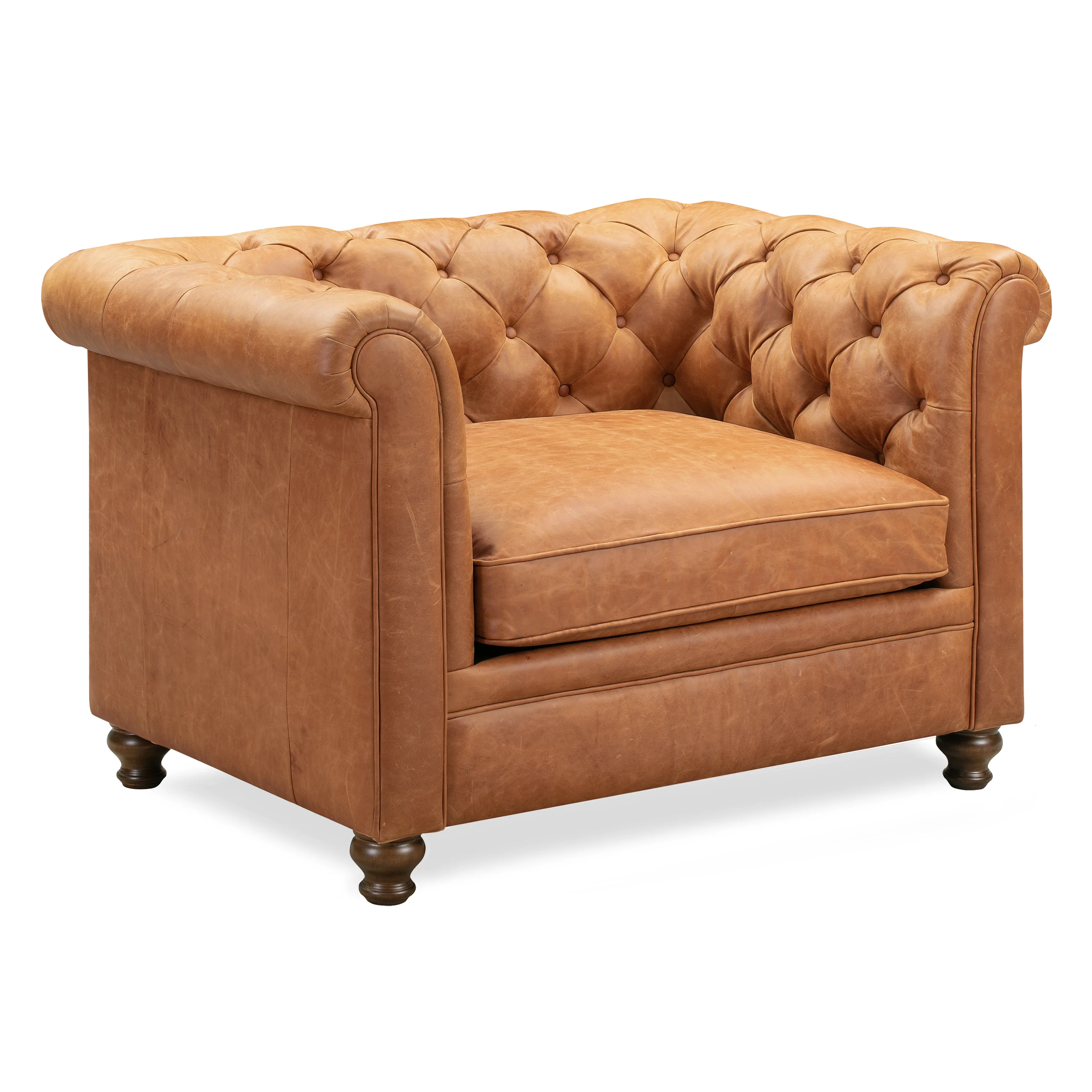 Lyon Leather Lounge Chair | Cognac Tan | Set of 2 - Image 6