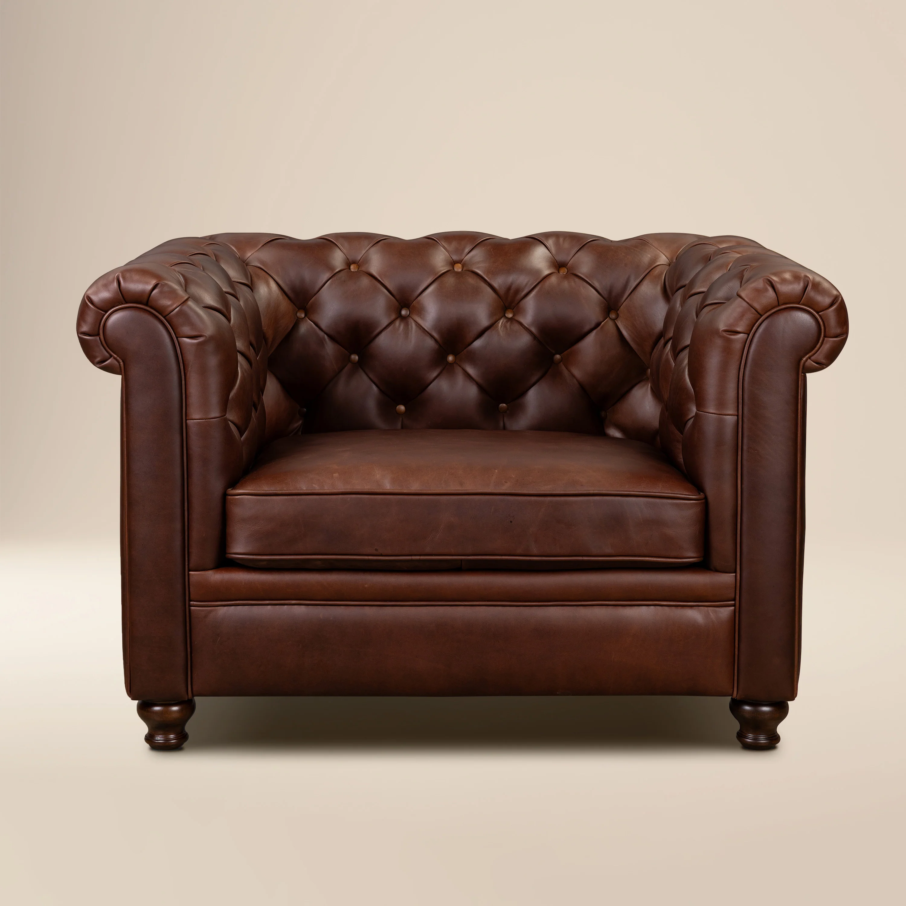 Lyon Leather Lounge Chair | Oscuro Brown | Single