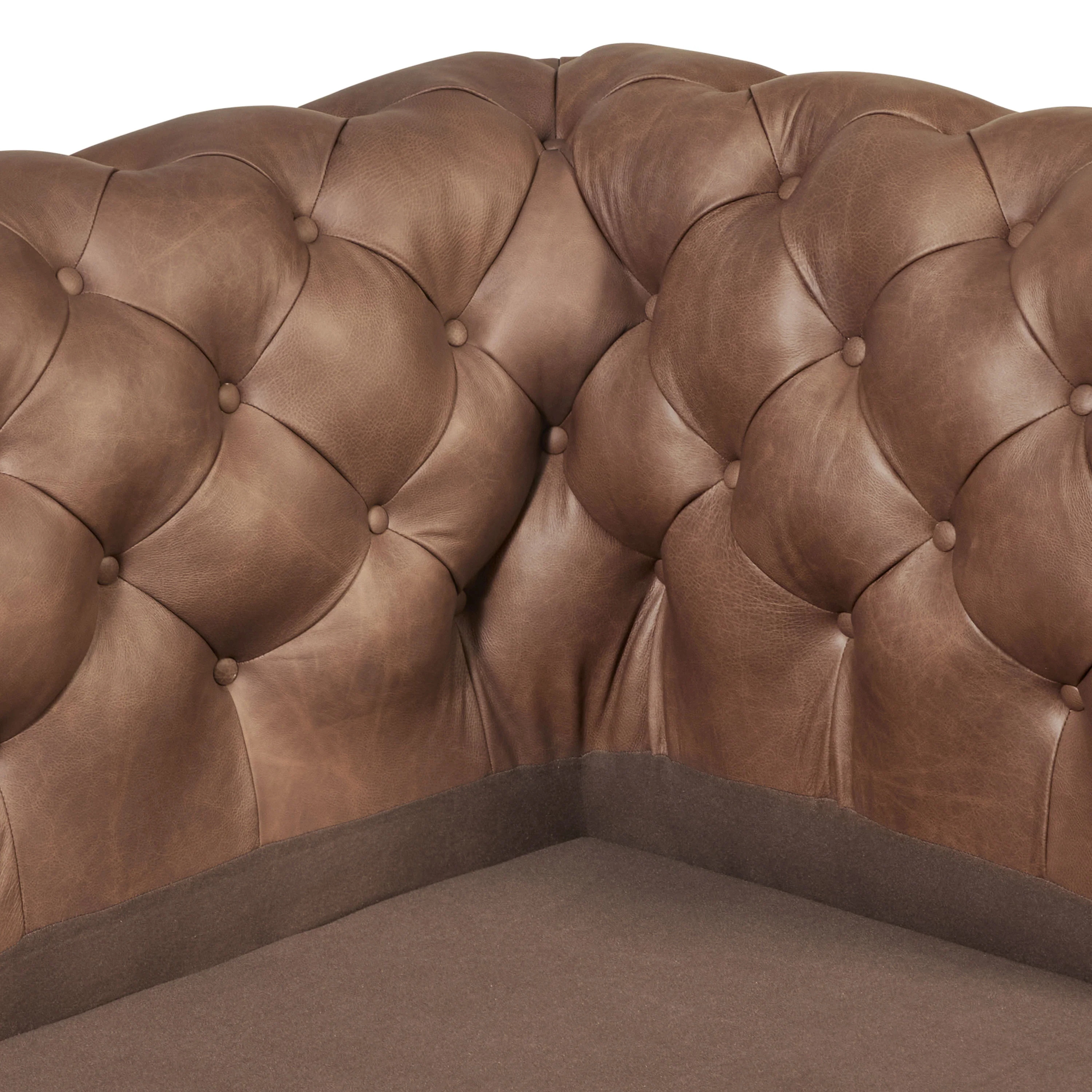 Lyon 87.4" Leather Sofa | Caramel Brown - Image 12