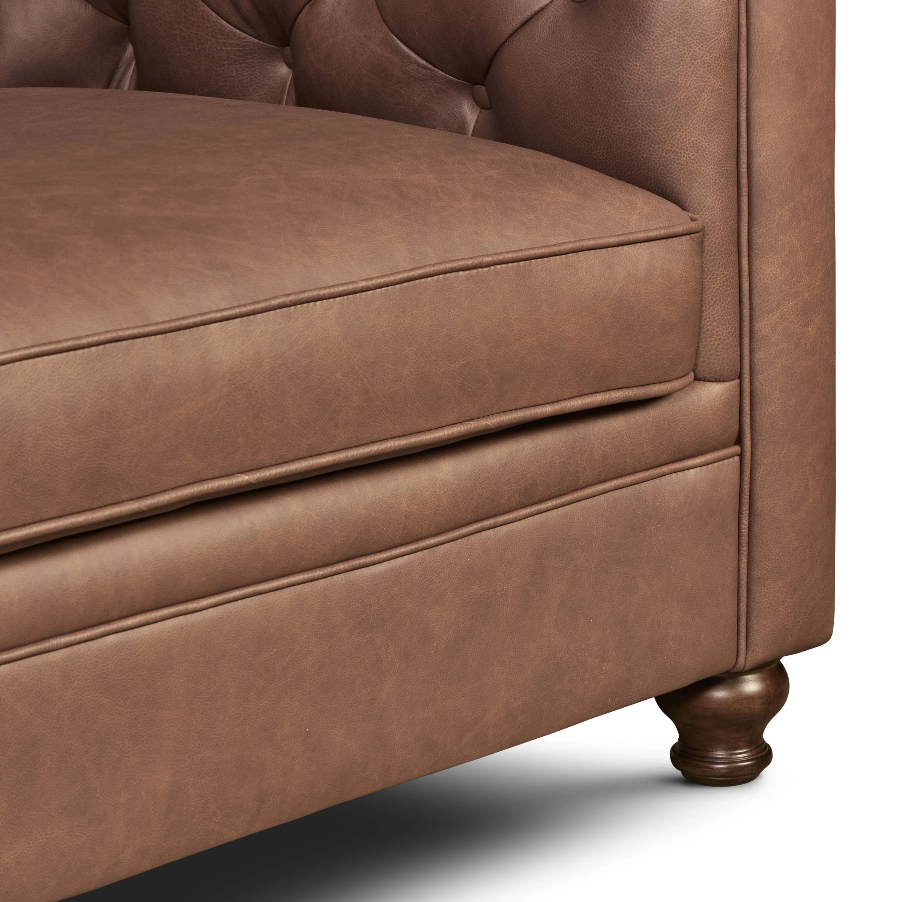 Lyon 87.4" Leather Sofa | Caramel Brown - Image 14