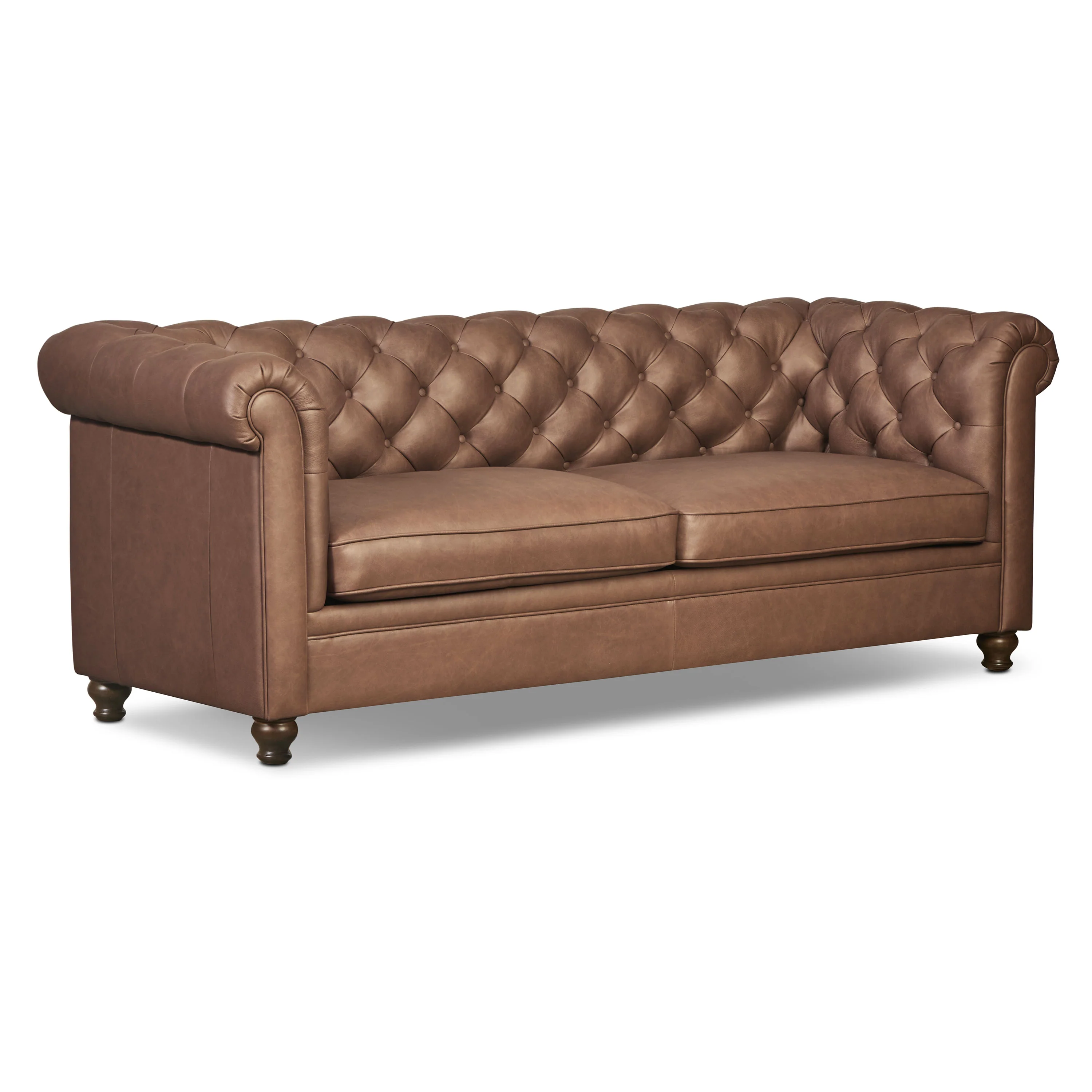 Lyon 87.4" Leather Sofa | Caramel Brown - Image 5