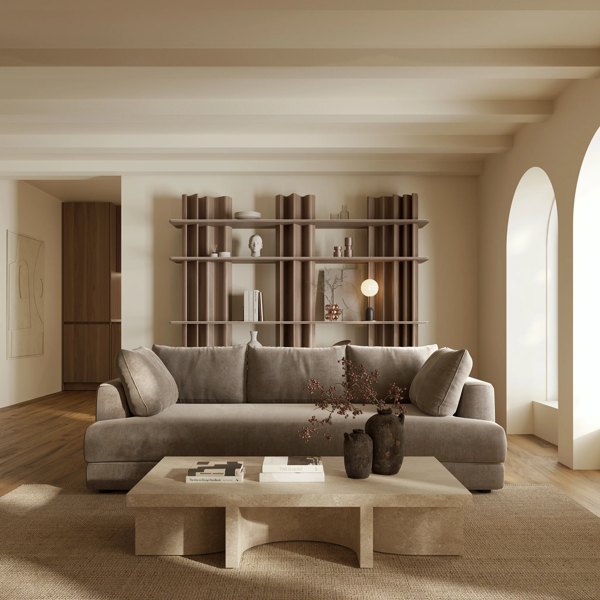 Marcel 99" Sofa | Taupe Brown - Image 3