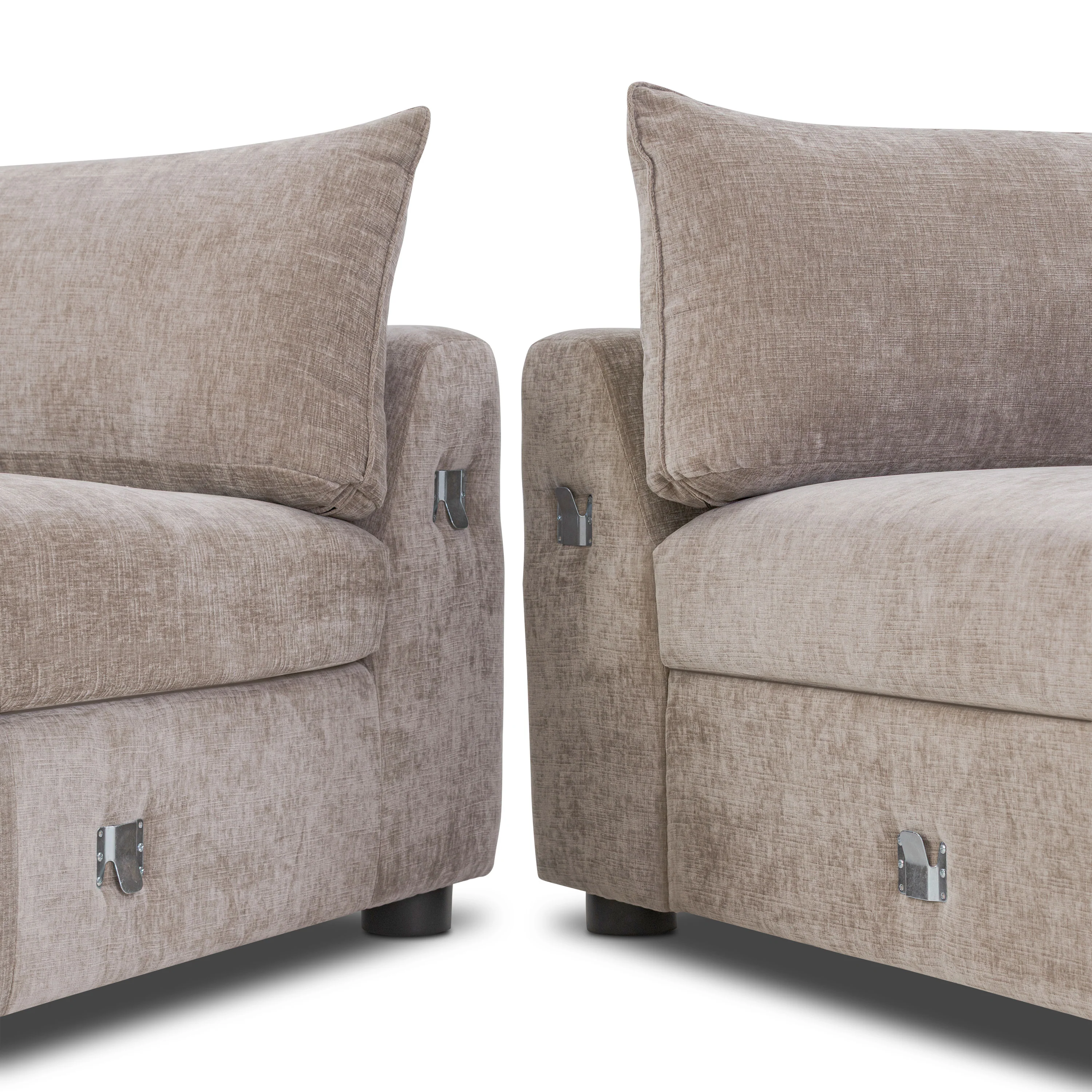 Milo Right-Facing Sleeper Sectional | Taupe Brown - Image 20