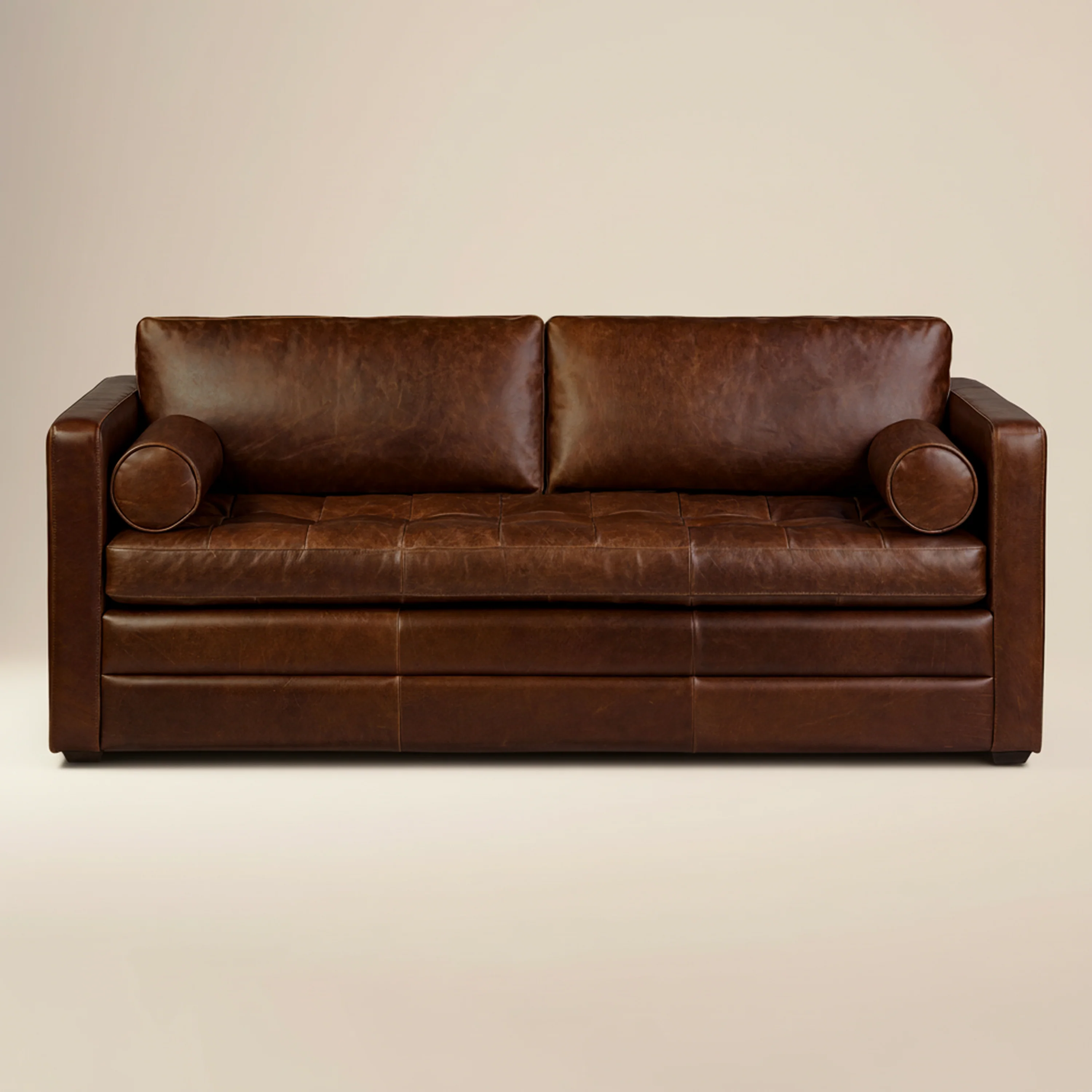 Napa 82" Leather Pull-Out Convertible Sleeper Sofa | Oscuro Brown