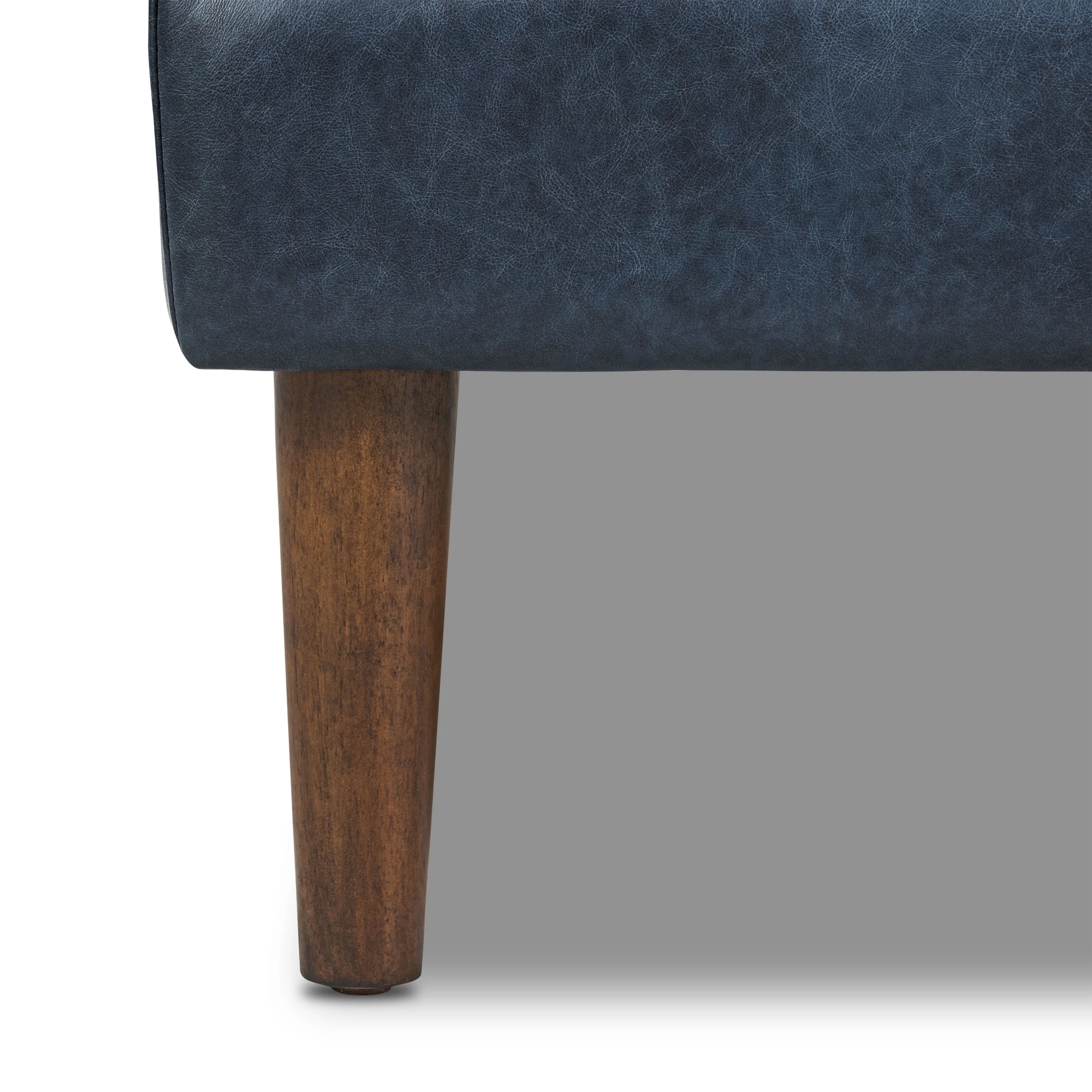 Napa Leather Ottoman | Midnight Blue - Image 9