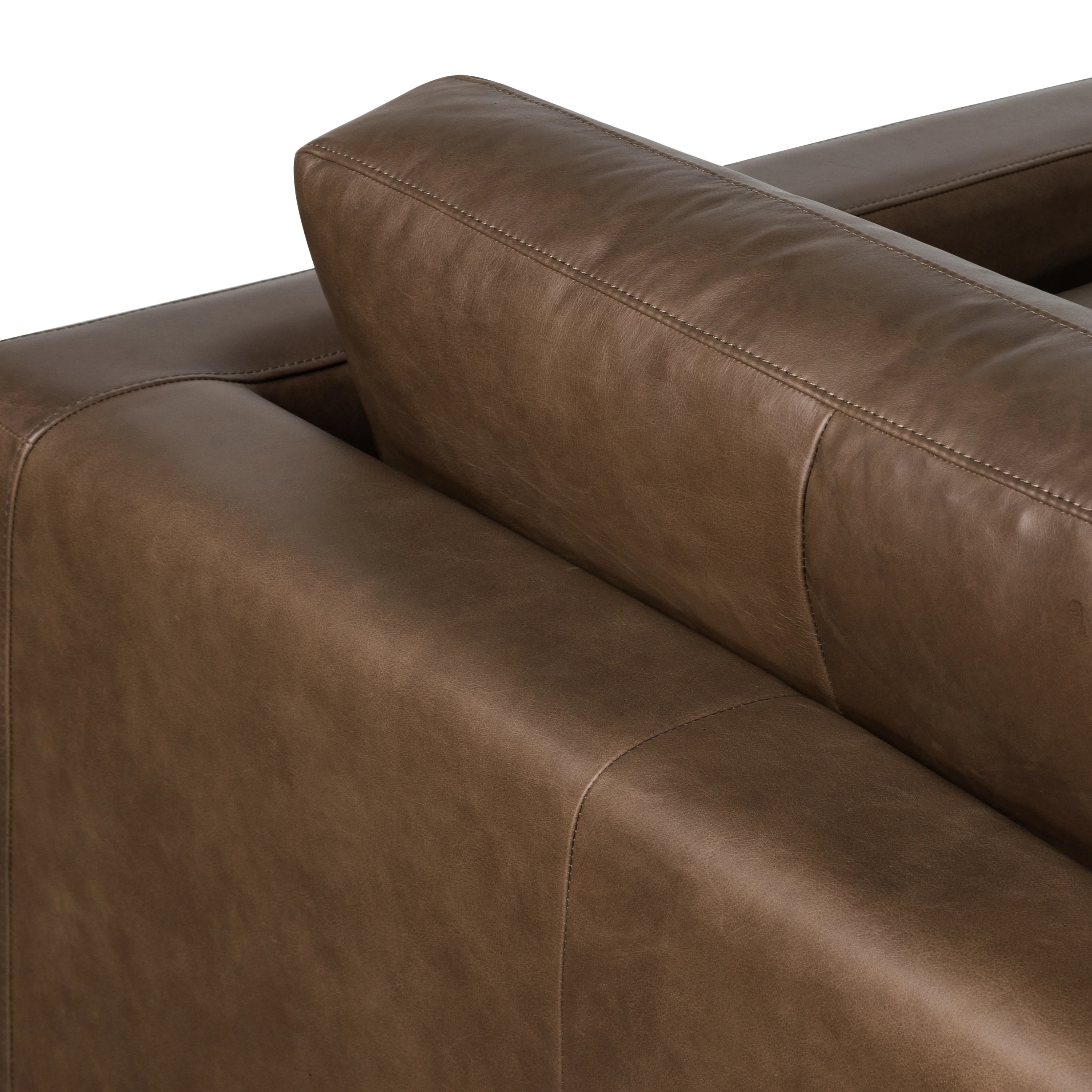Napa 104.5" Leather Right-Facing Sectional Sofa | Cocoa Brown - Image 8