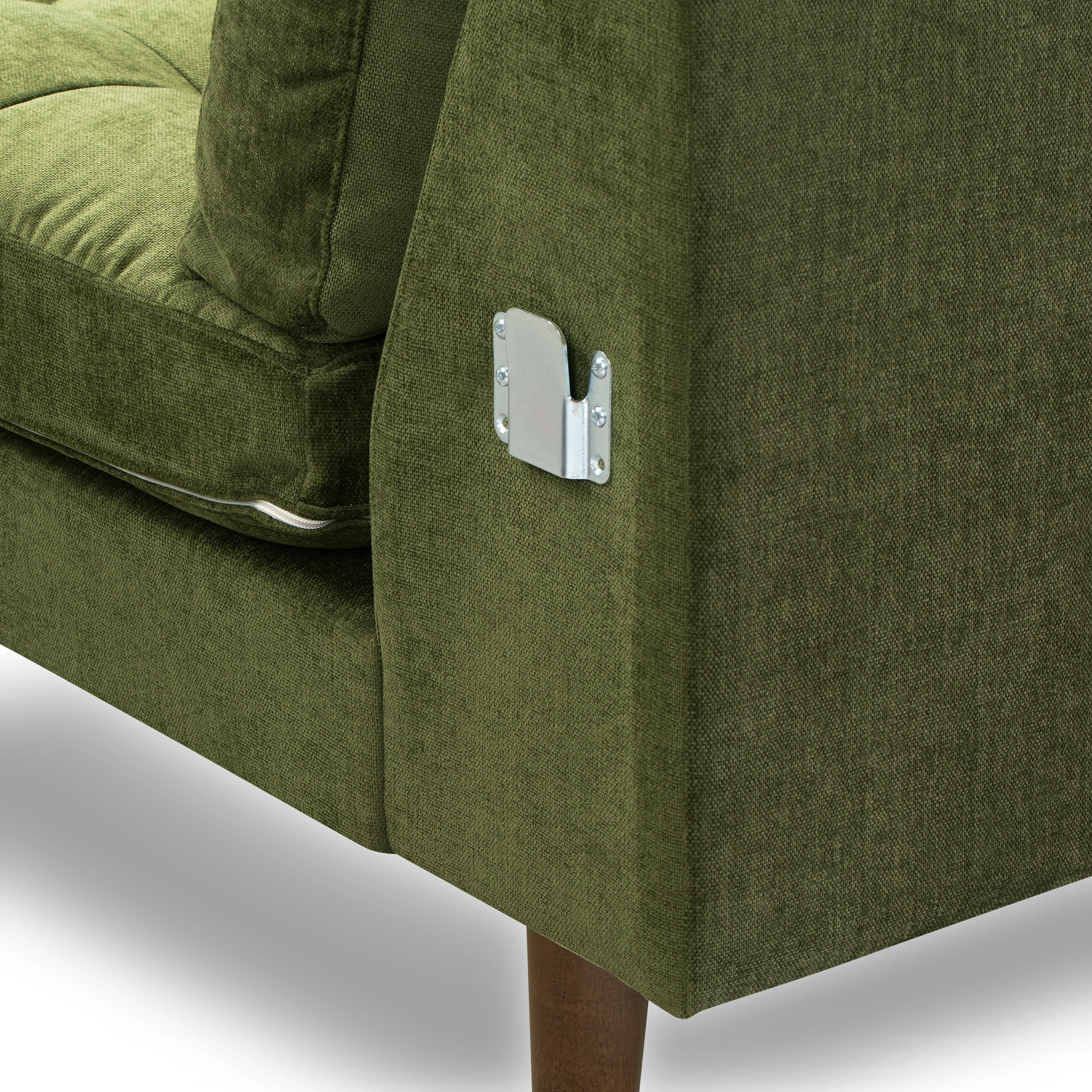 Napa Velvet Left-Facing Sectional Sofa | Distressed Green - Image 10