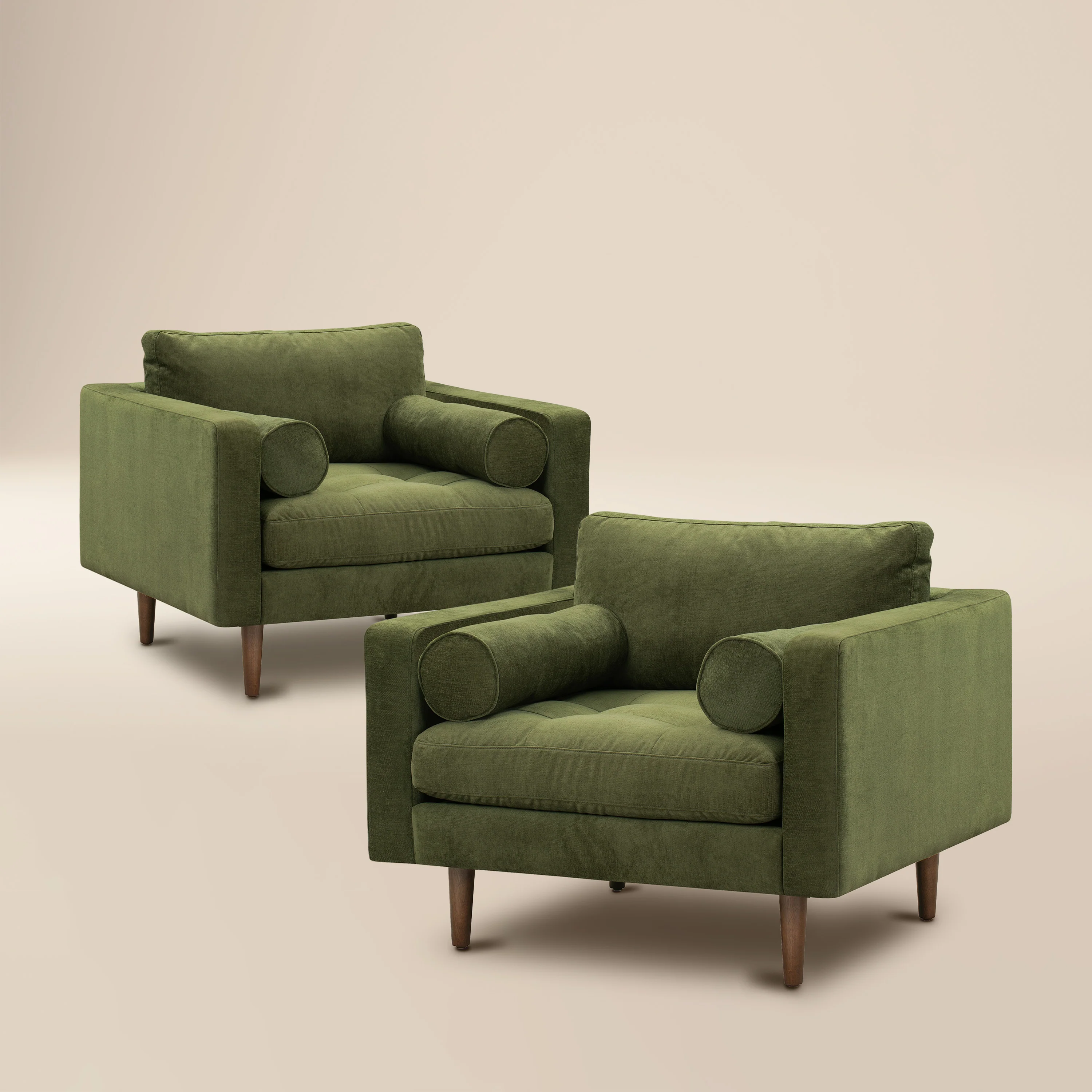 Napa Velvet Lounge Chair | Distressed Green | Set of 2