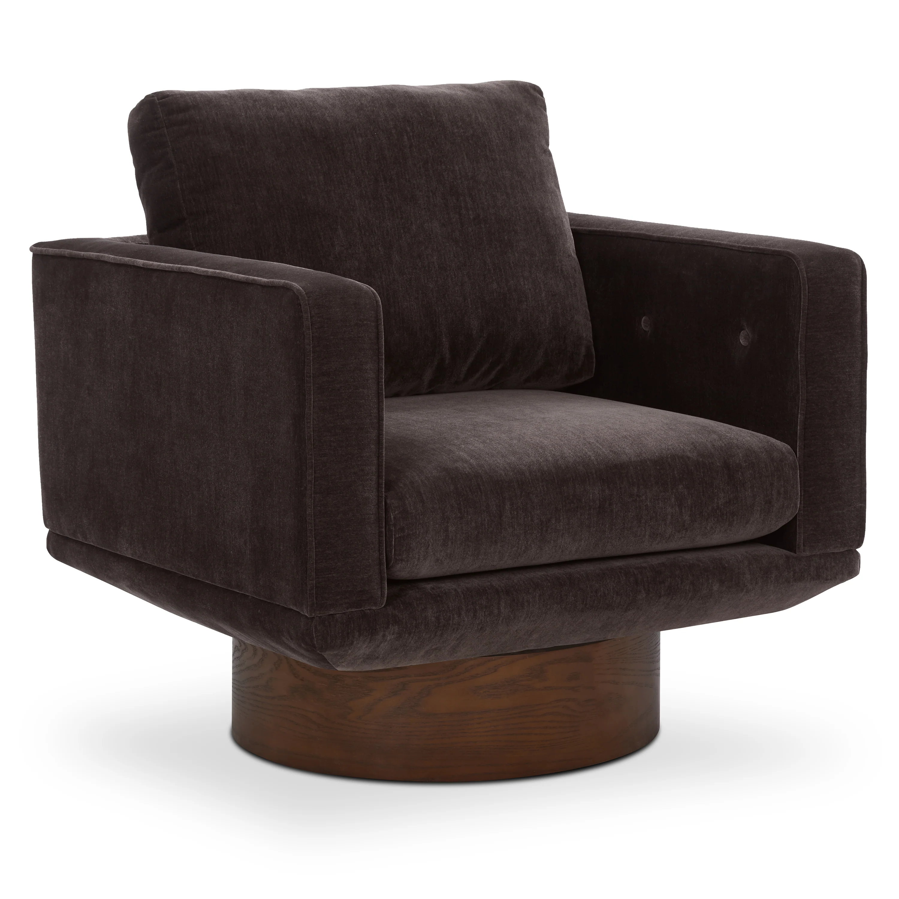 Nera Swivel Lounge Chair | Ganache Brown - Image 4