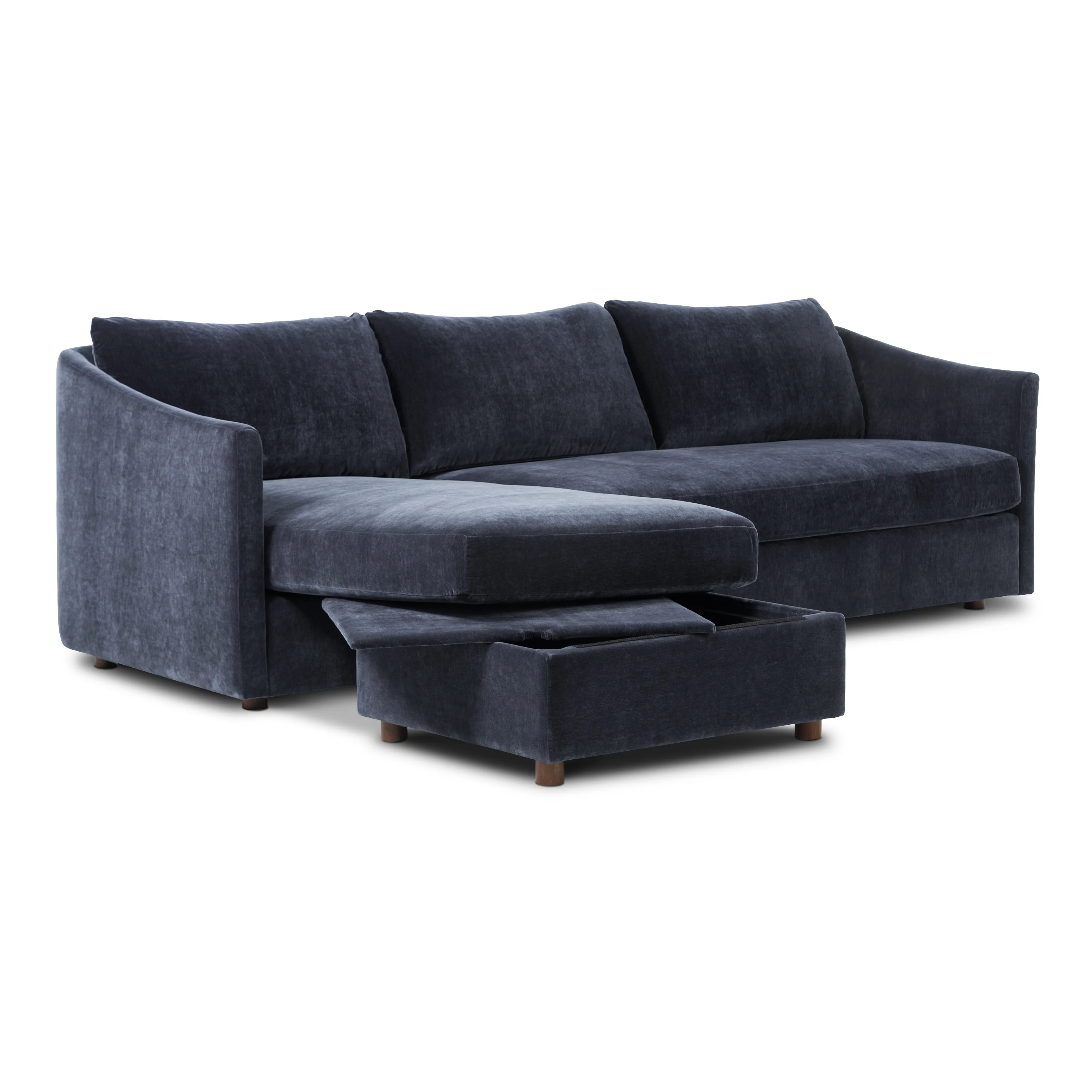 Nervan Reversible Chaise Sectional (105.5") - Mystic Blue - Image 10