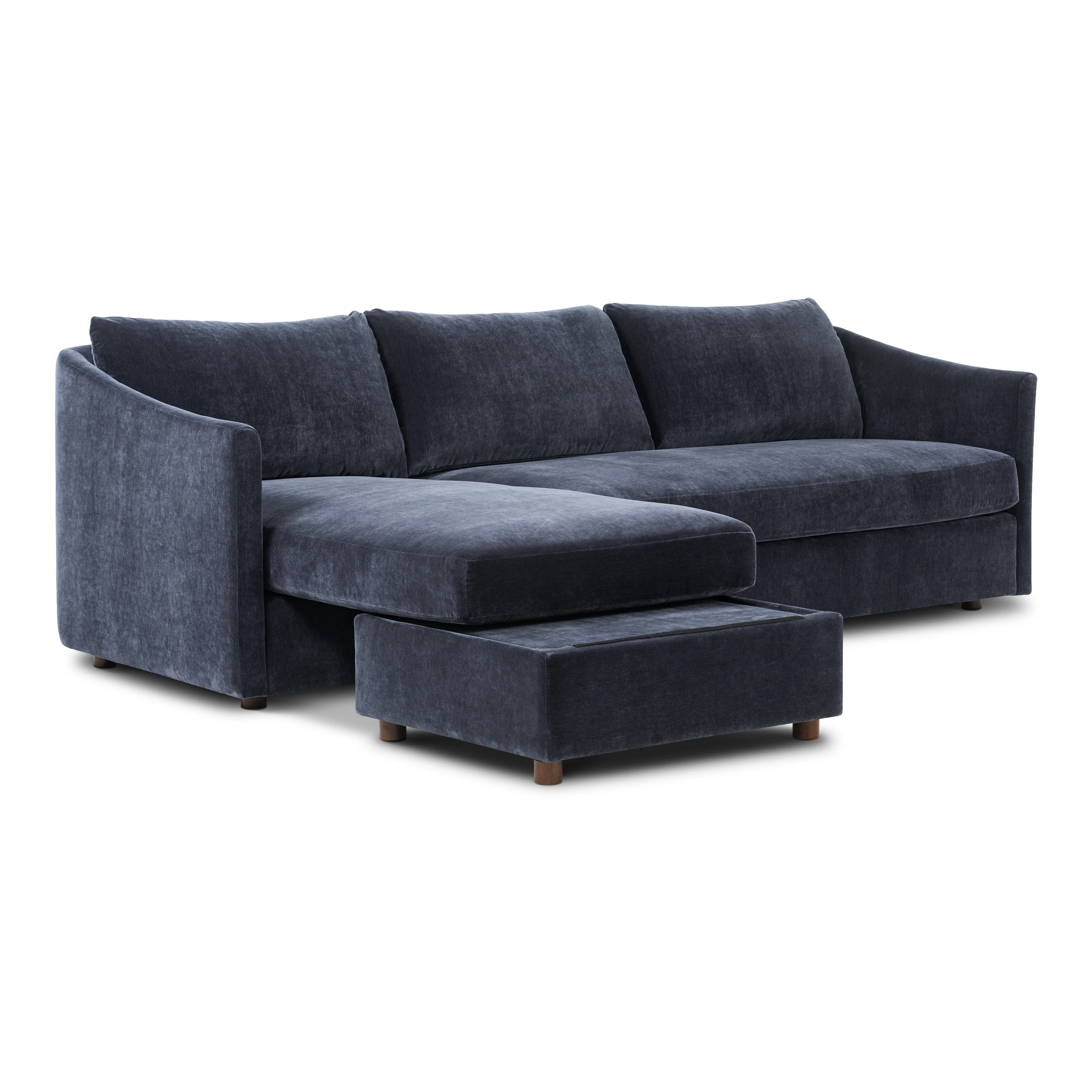 Nervan Reversible Chaise Sectional (105.5") - Mystic Blue - Image 11