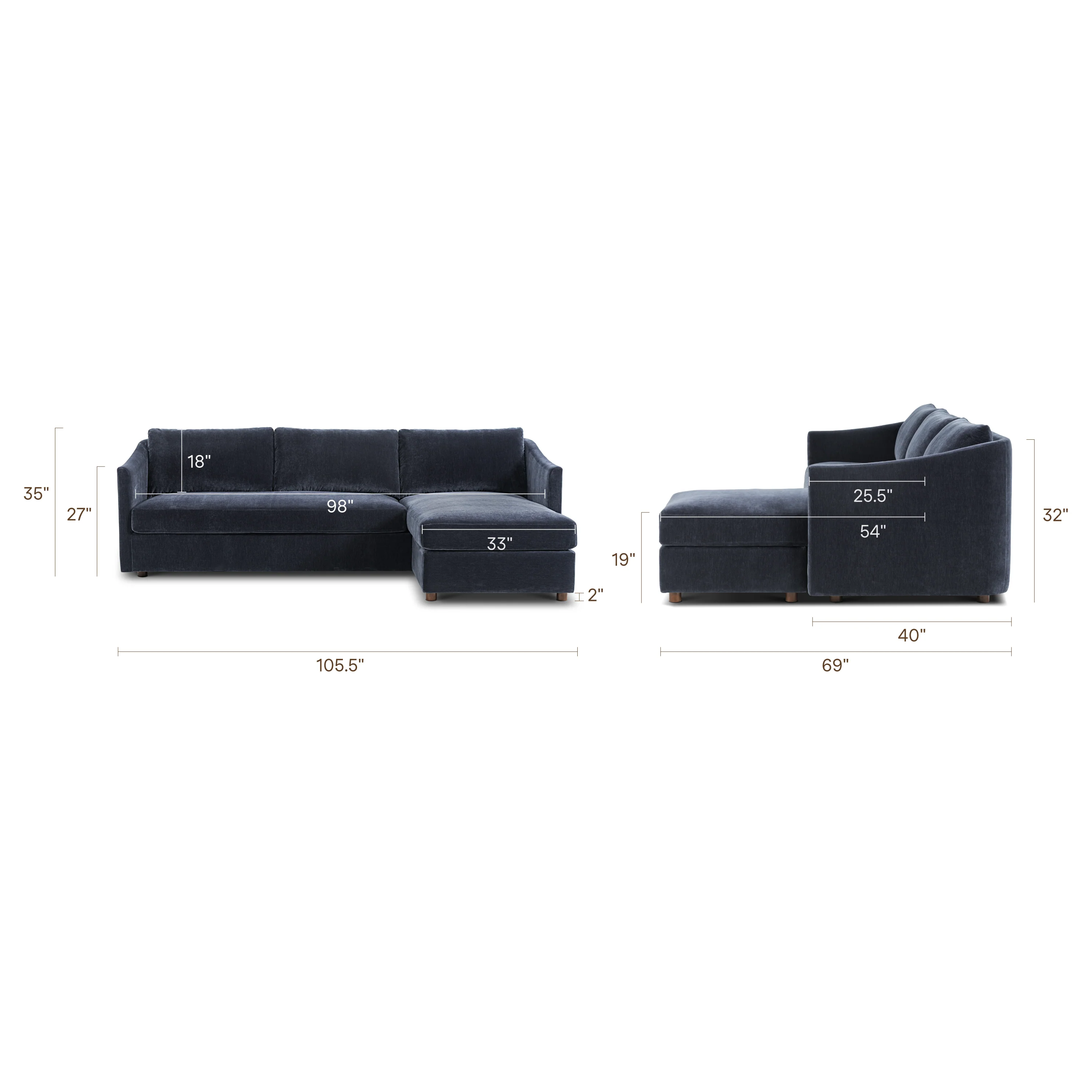 Nervan Reversible Chaise Sectional (105.5") - Mystic Blue - Image 27
