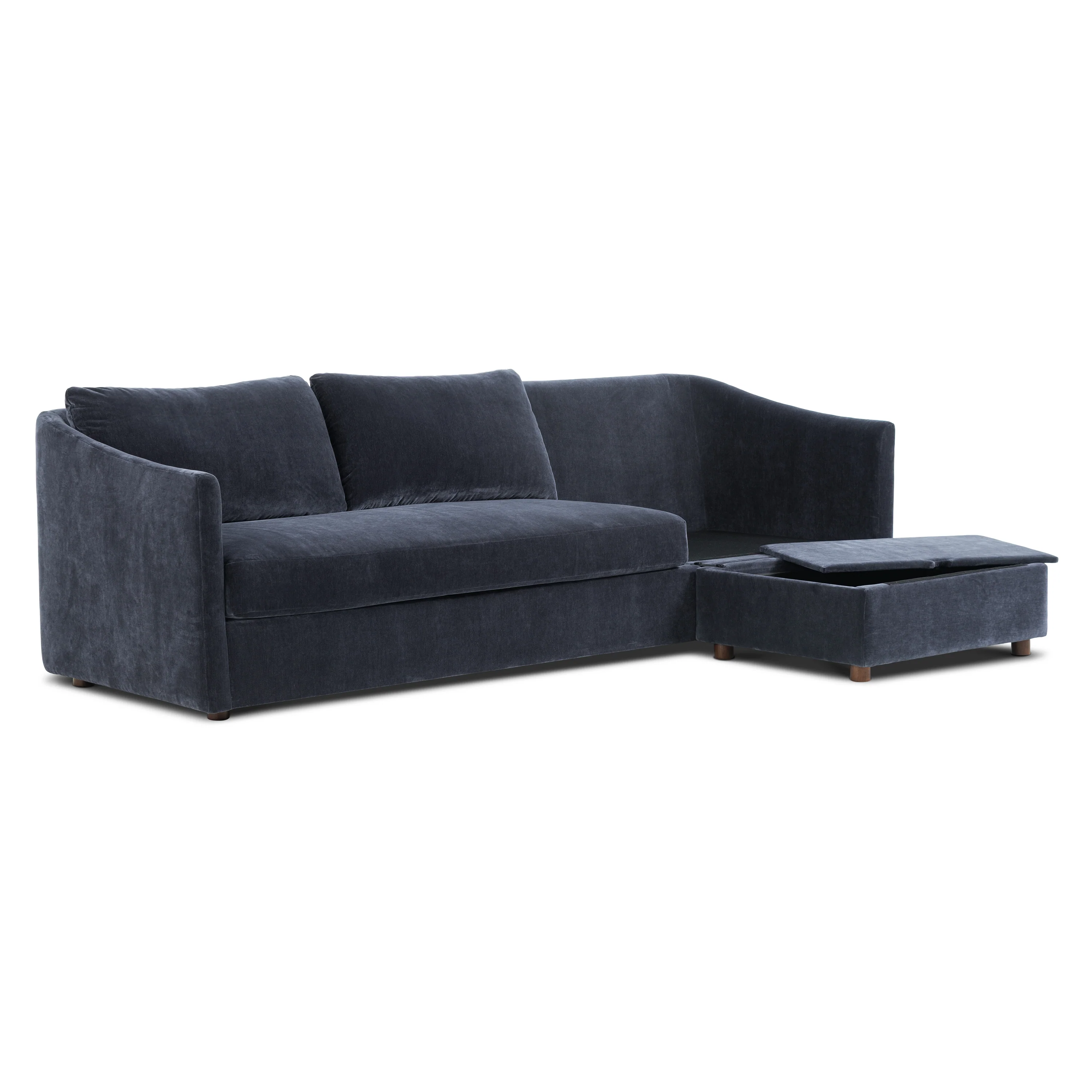 Nervan Reversible Chaise Sectional (105.5") - Mystic Blue - Image 8