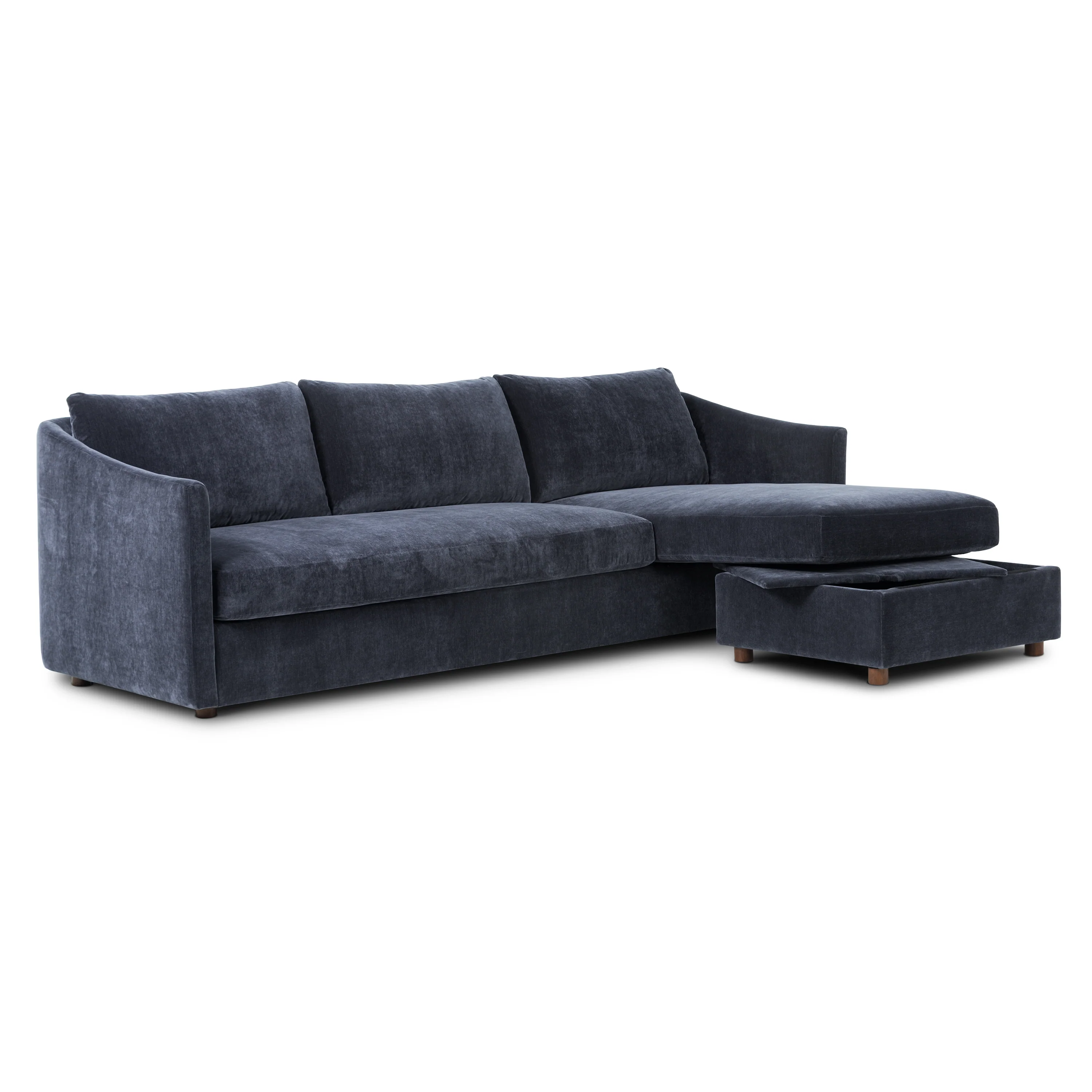 Nervan Reversible Chaise Sectional (105.5") - Mystic Blue - Image 9