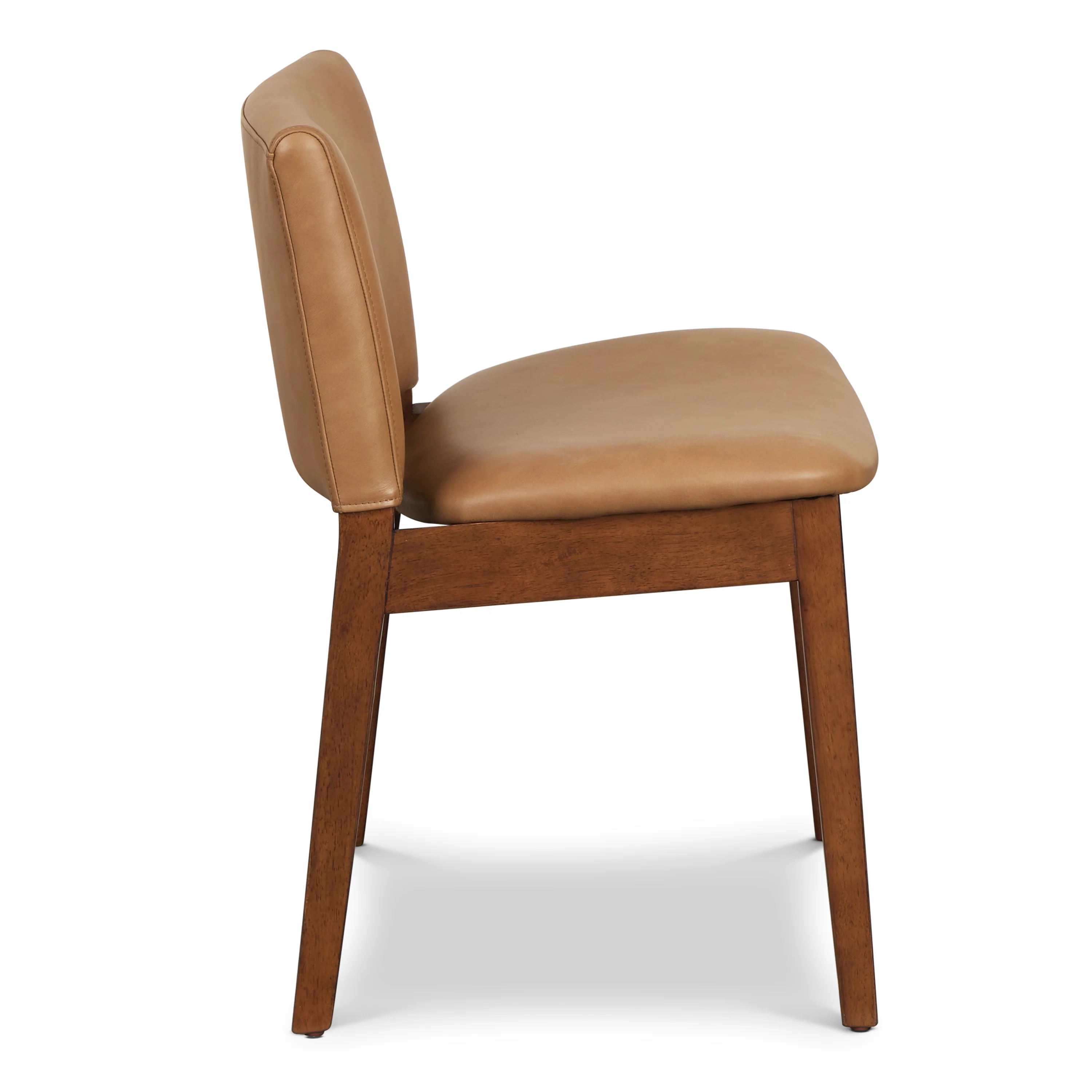 Oliva Leather Dining Chair | Tan/Walnut - Image 6