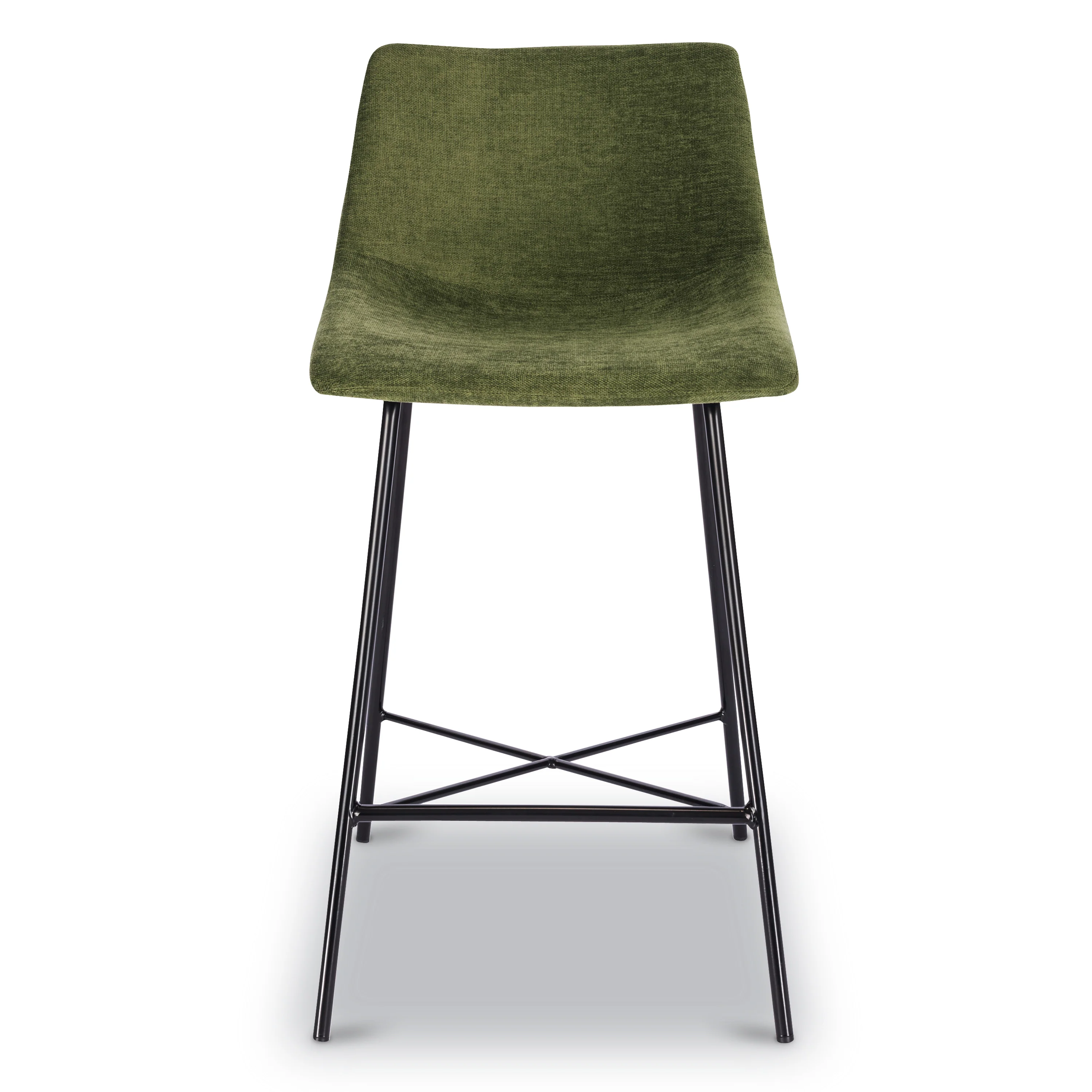 Paxton 24” Velvet Counter Stool | Distressed Green | Set of 3 - Image 3