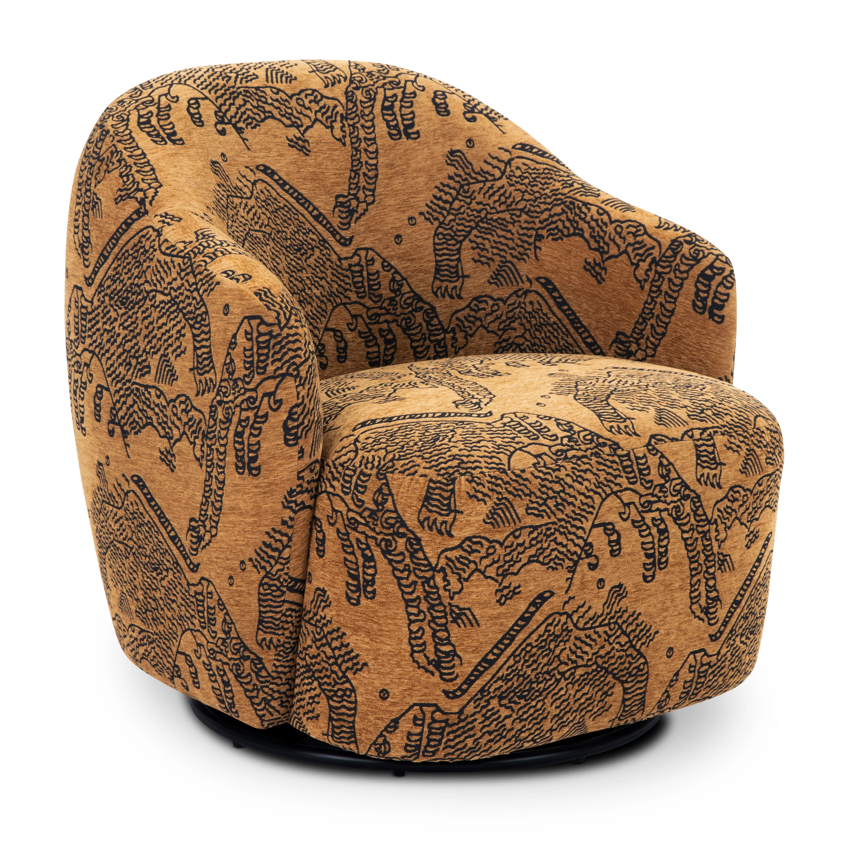 Petal Lounge Chair | Jacquard Brown - Image 4