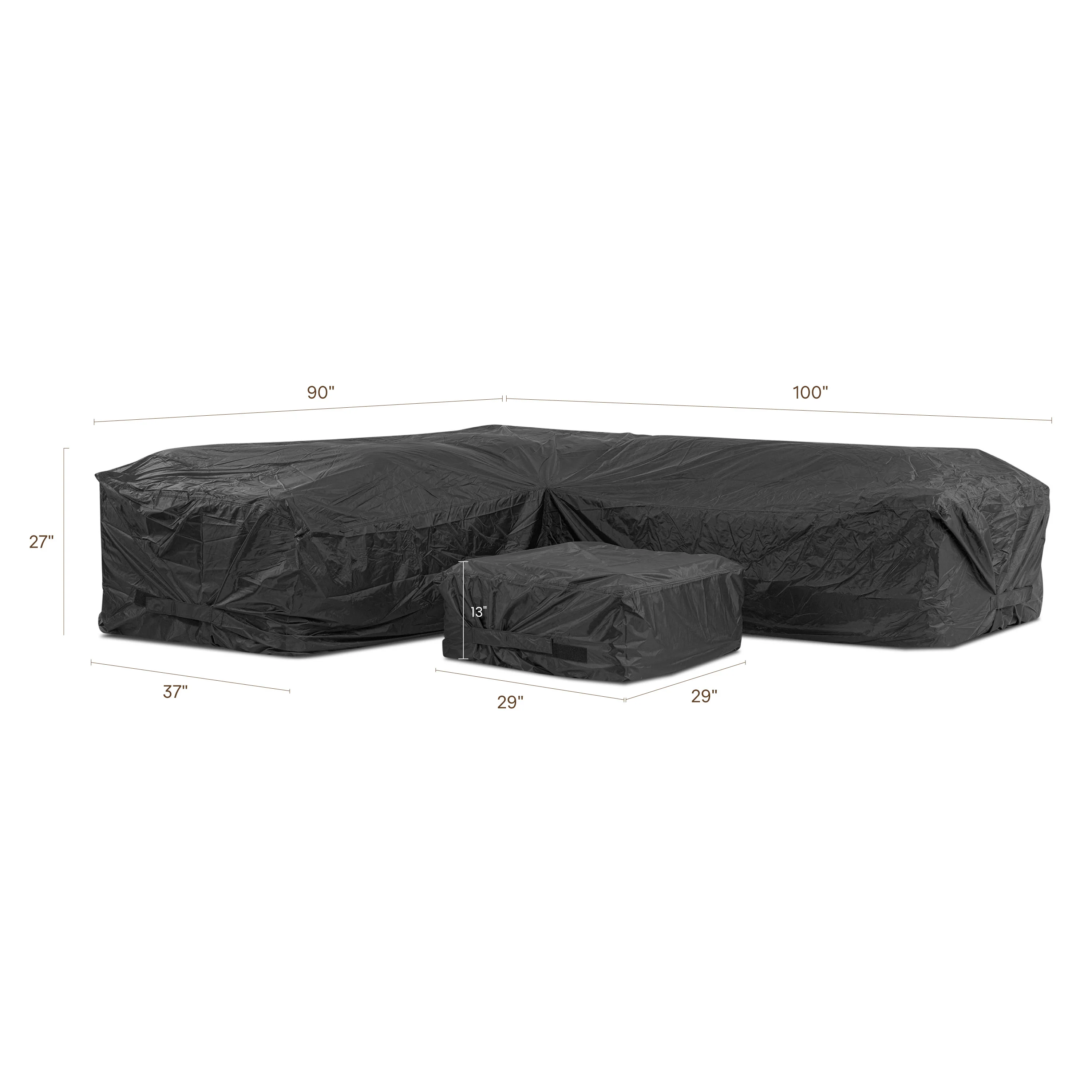 Puglia 90"x100" Corner Sectional Set - Protective Cover | Black - Image 10