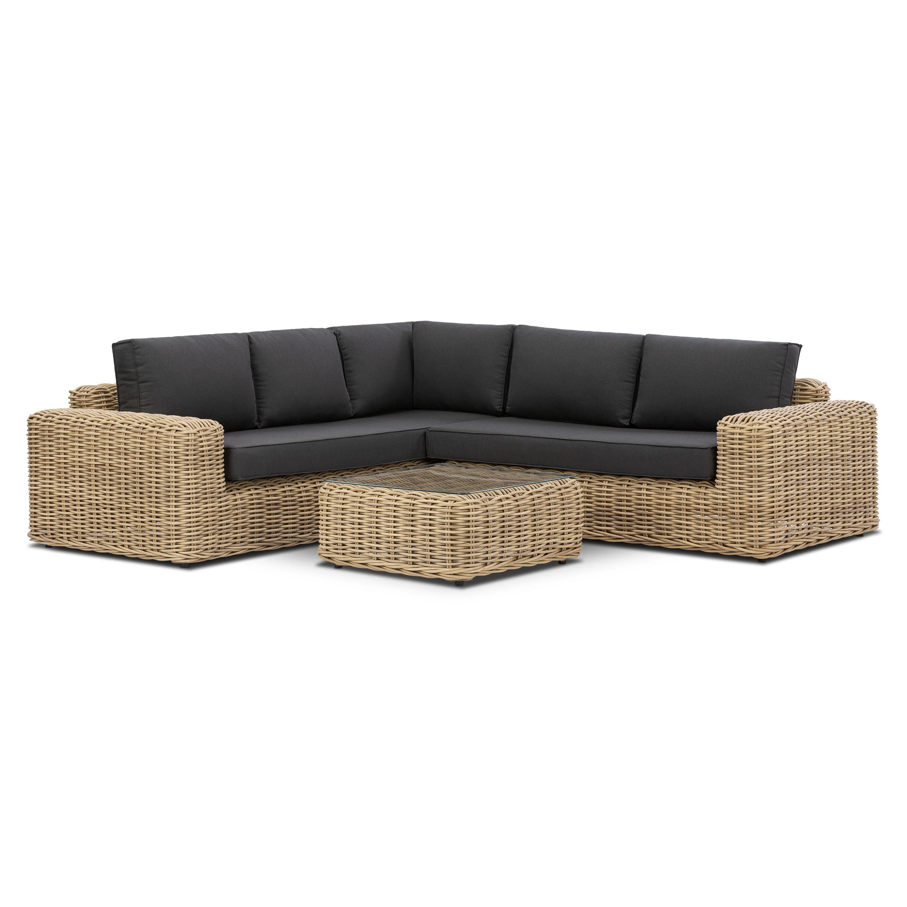 Puglia Corner Sectional Set with Coffee Table | Dark Grey - Image 8