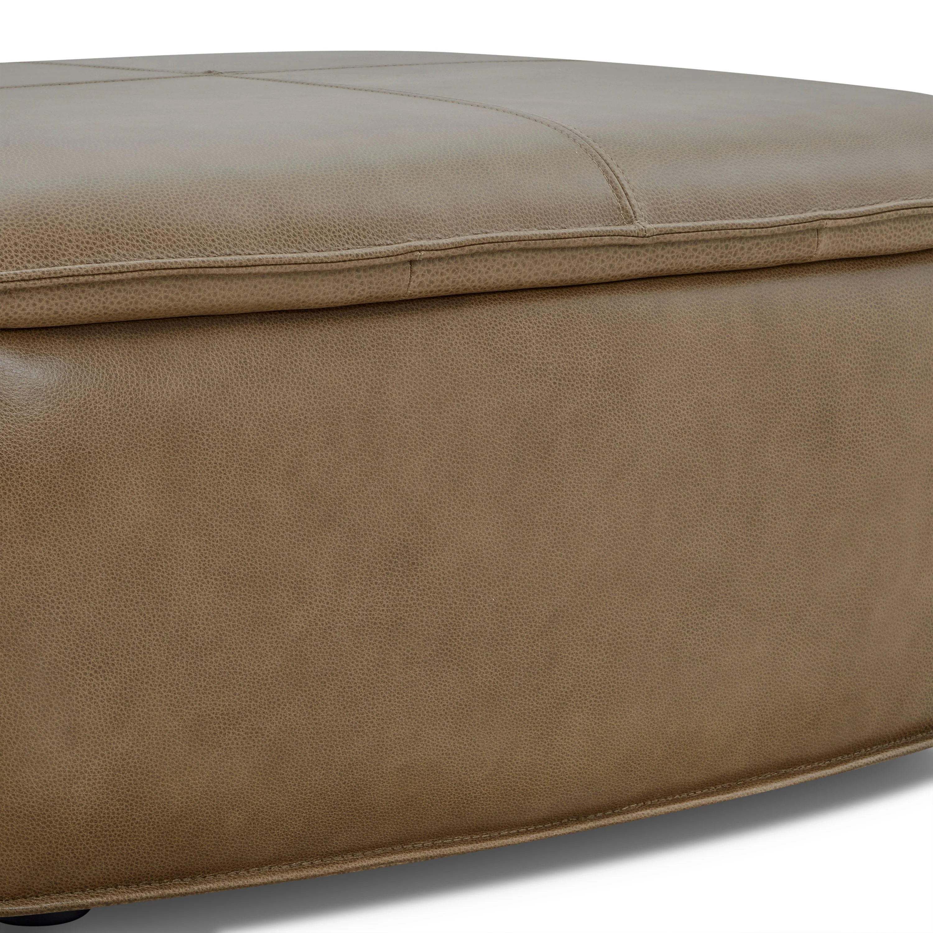 Sana Leather Storage Ottoman | Chestnut Brown - Image 12