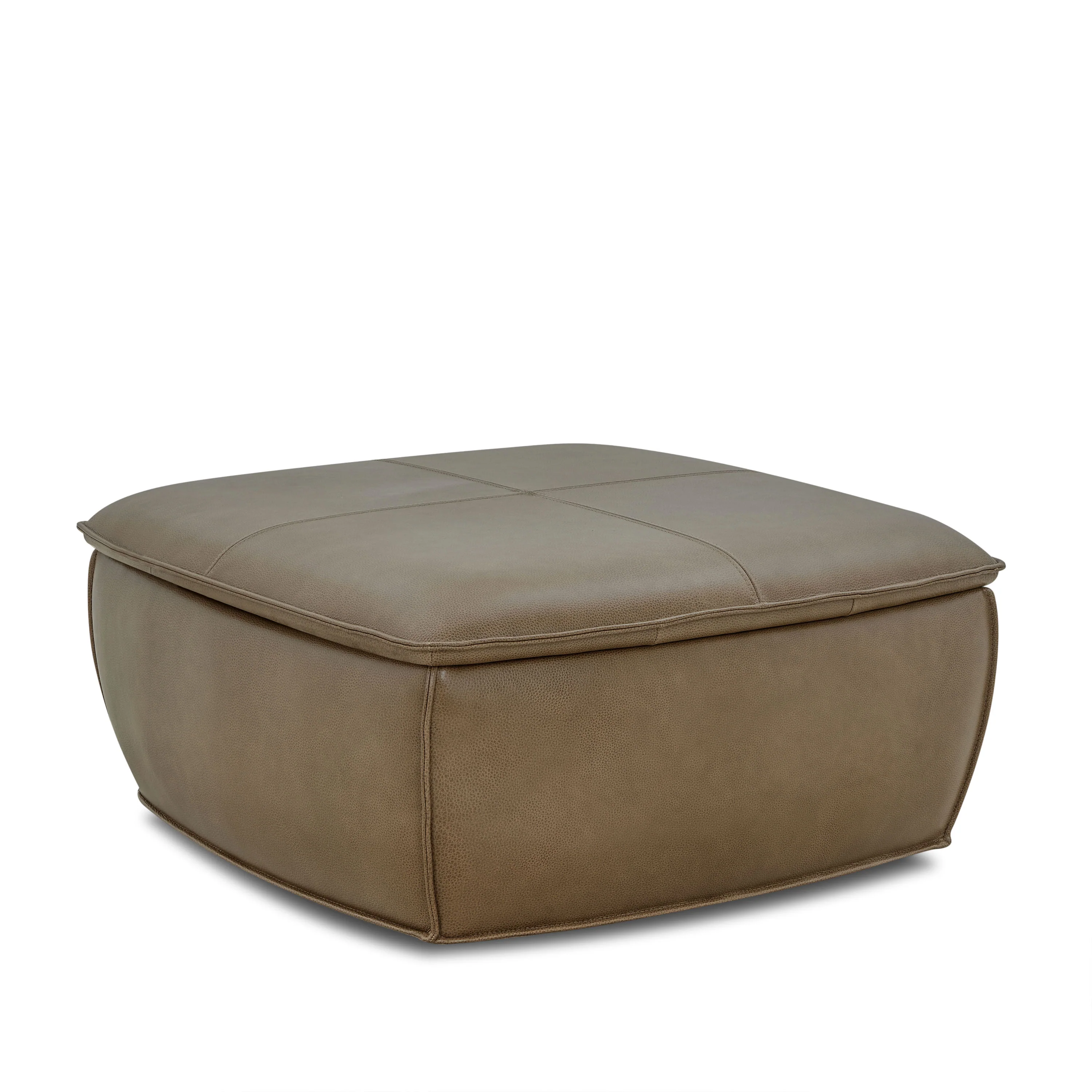 Sana Leather Storage Ottoman | Chestnut Brown - Image 4