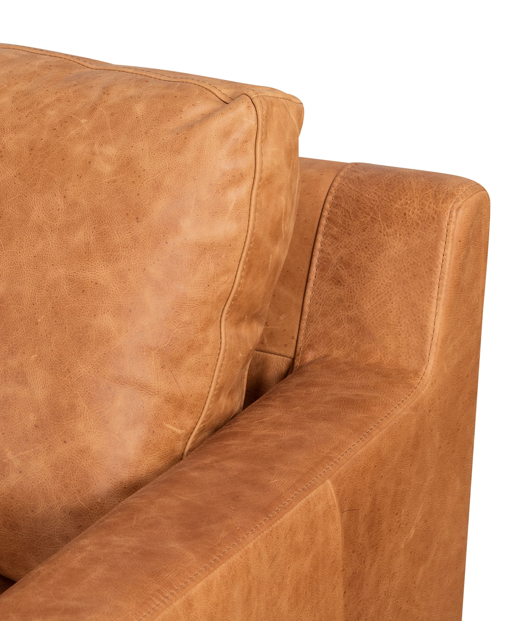 Sorrento 105" Leather Left-Facing Sectional Sofa | Cognac Tan - Image 10