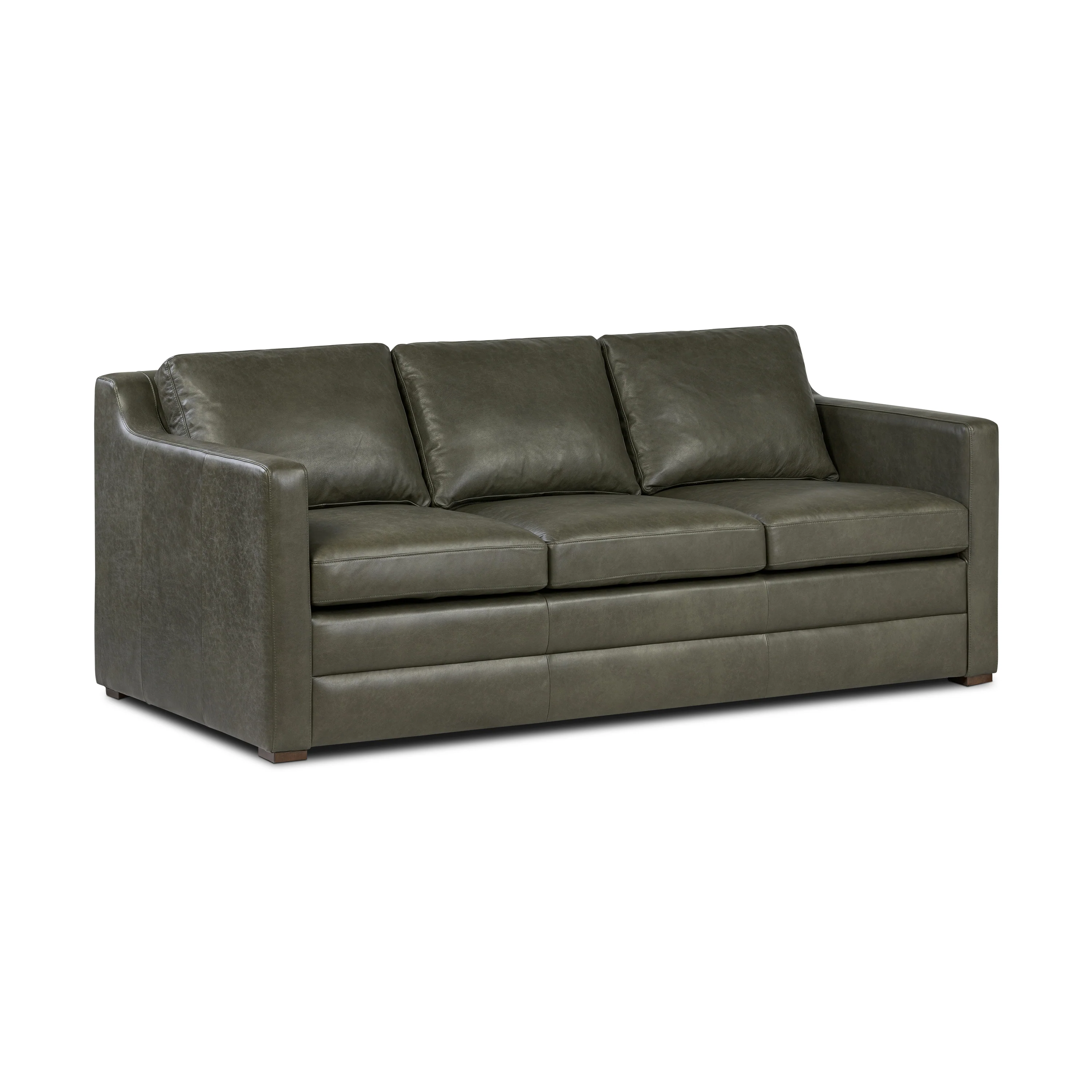 Sorrento 78" Leather Pull-Out Convertible Sleeper Sofa | Olivine Green - Image 4