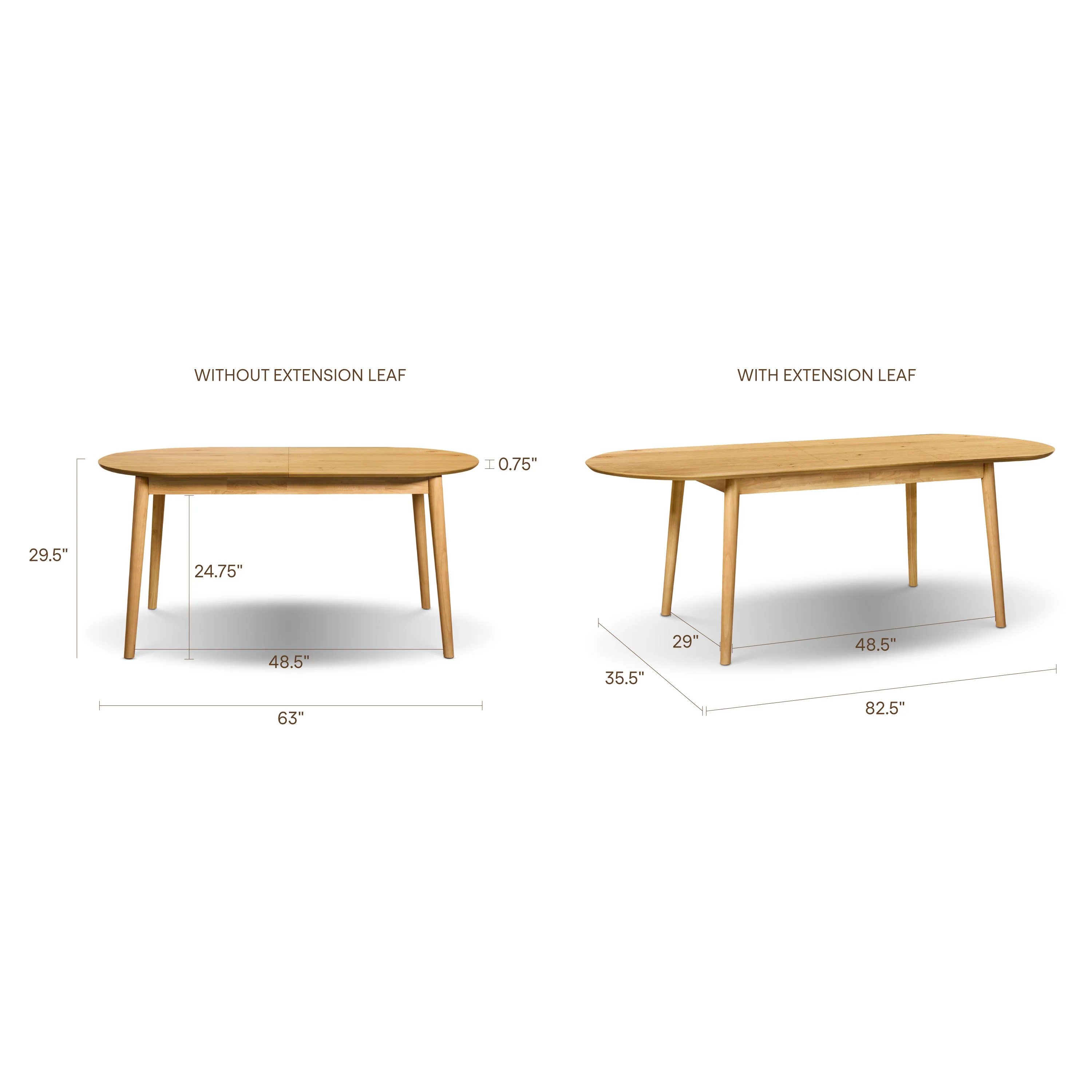 Svalbard Extendable Dining Table (63"-82.5") | Oak - Image 15